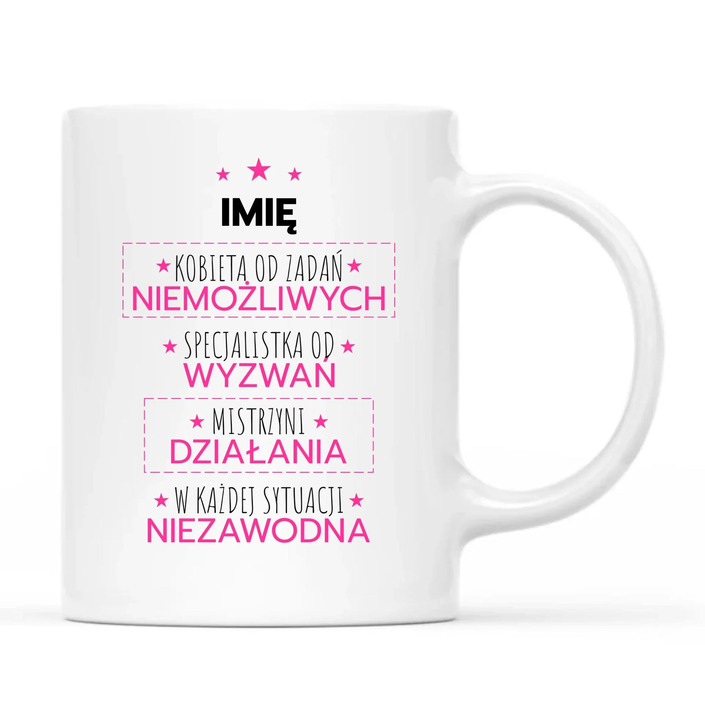 Kubek - Kobieta od zadań niemożliwych - personalizowany DZ19 - StoryCups.pl