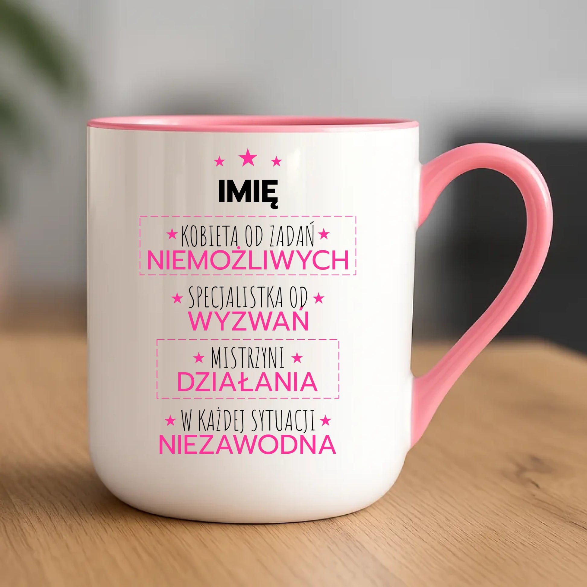 Kubek elegant - Kobieta od zadań niemożliwych - personalizowany DZ19 - StoryCups.pl
