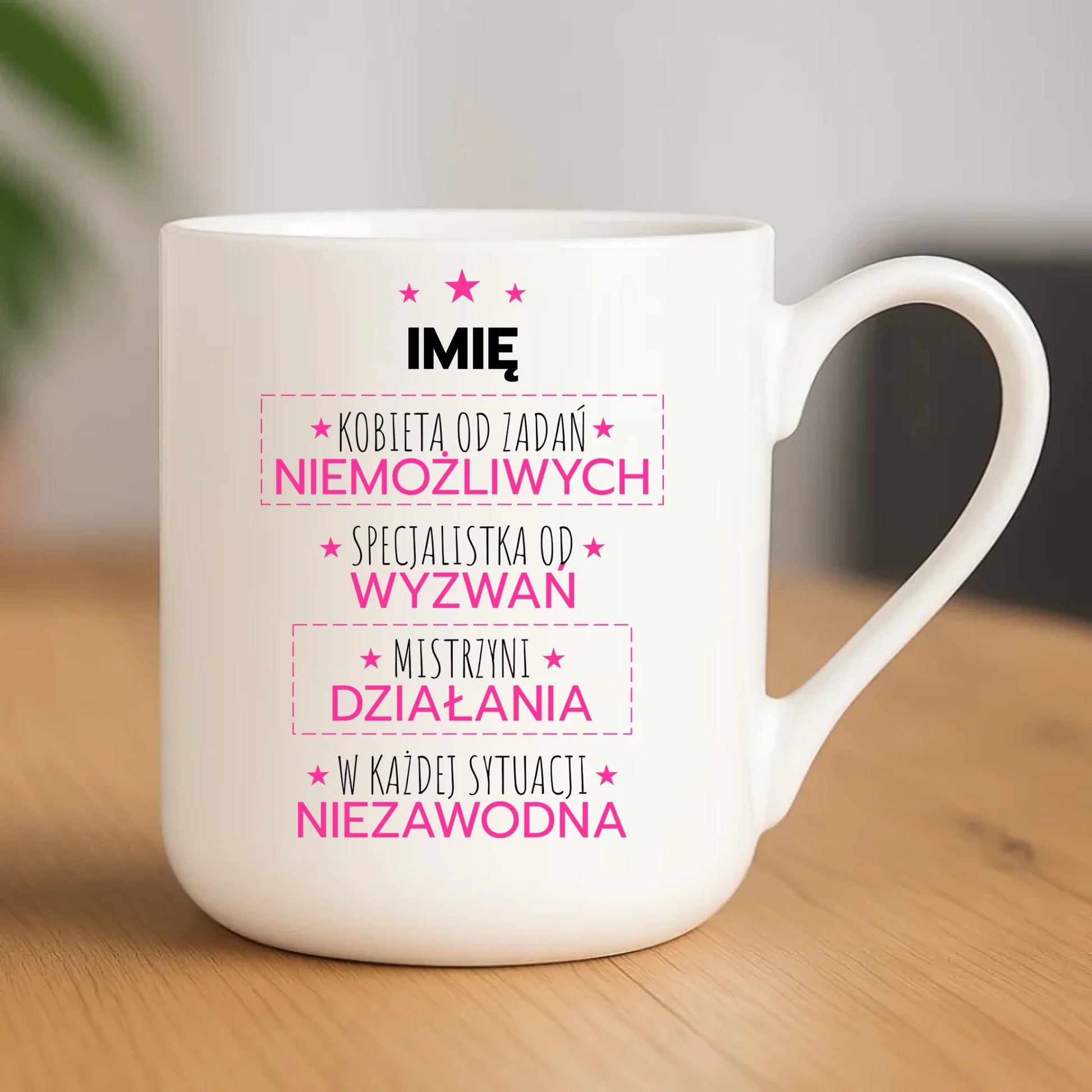 Kubek elegant - Kobieta od zadań niemożliwych - personalizowany DZ19 - StoryCups.pl