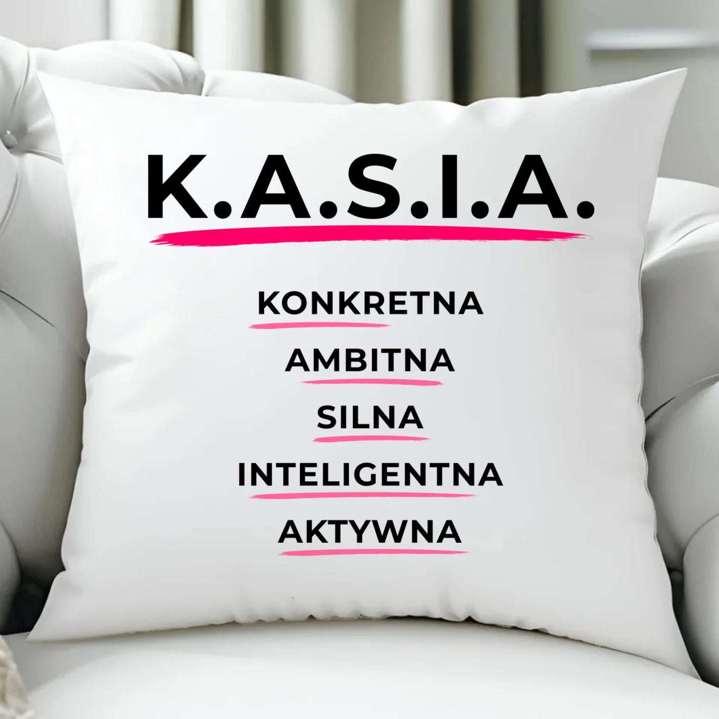 Poduszka - prezent dla Kasi - Katarzyna - K.A.S.I.A. DZ17 - StoryCups.pl