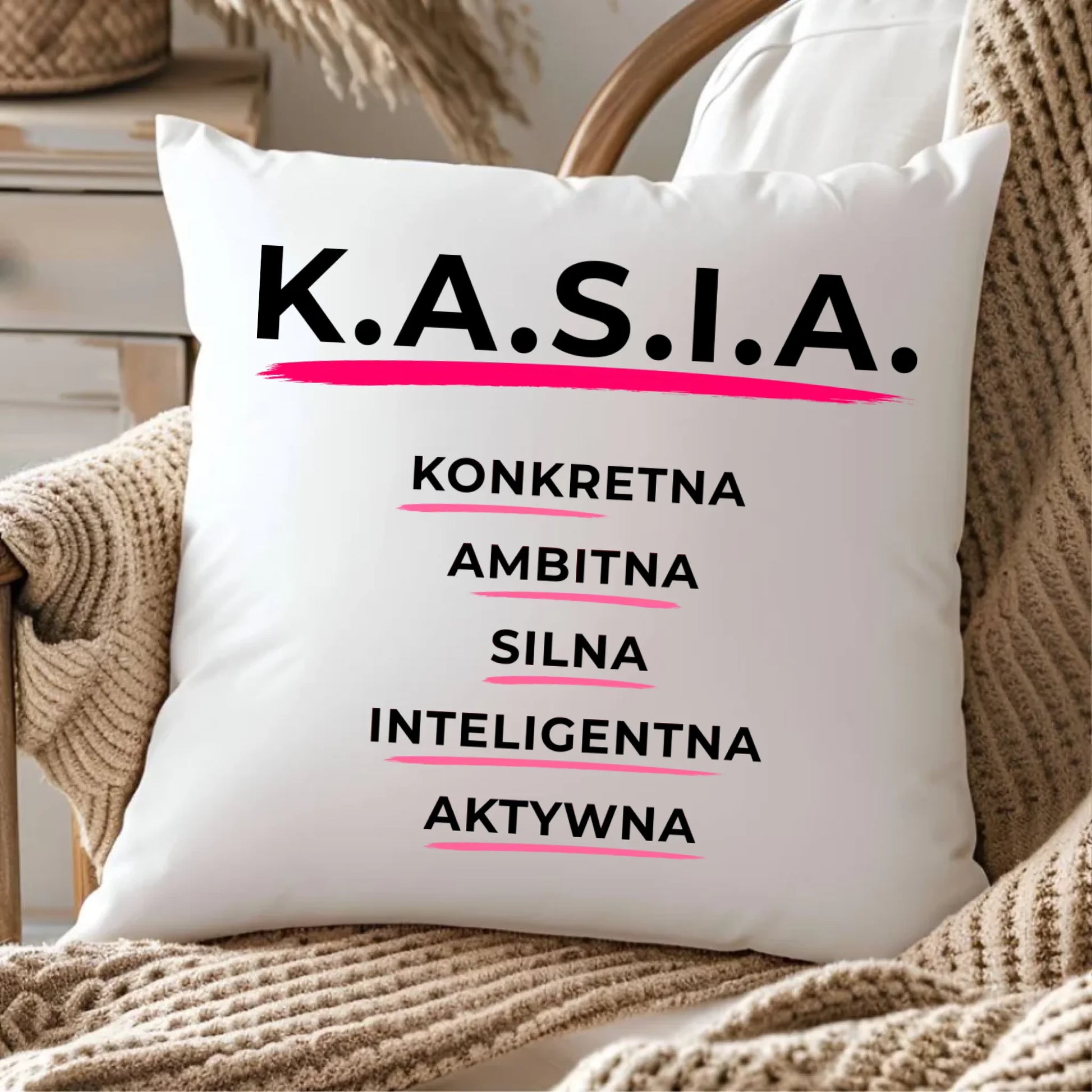 Poduszka - prezent dla Kasi - Katarzyna - K.A.S.I.A. DZ17 - StoryCups.pl