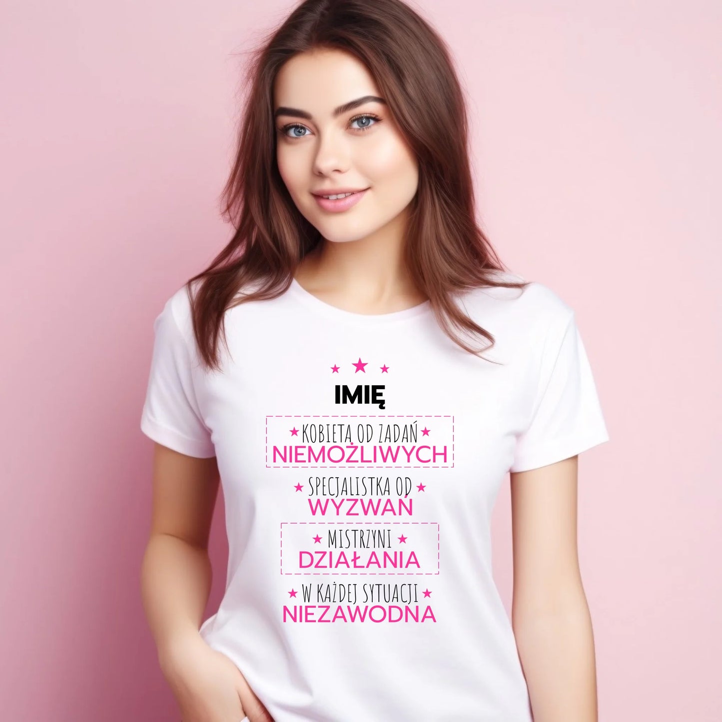 Koszulka damska - Kobieta od zadań niemożliwych - personalizowana DZ19 - StoryCups.pl
