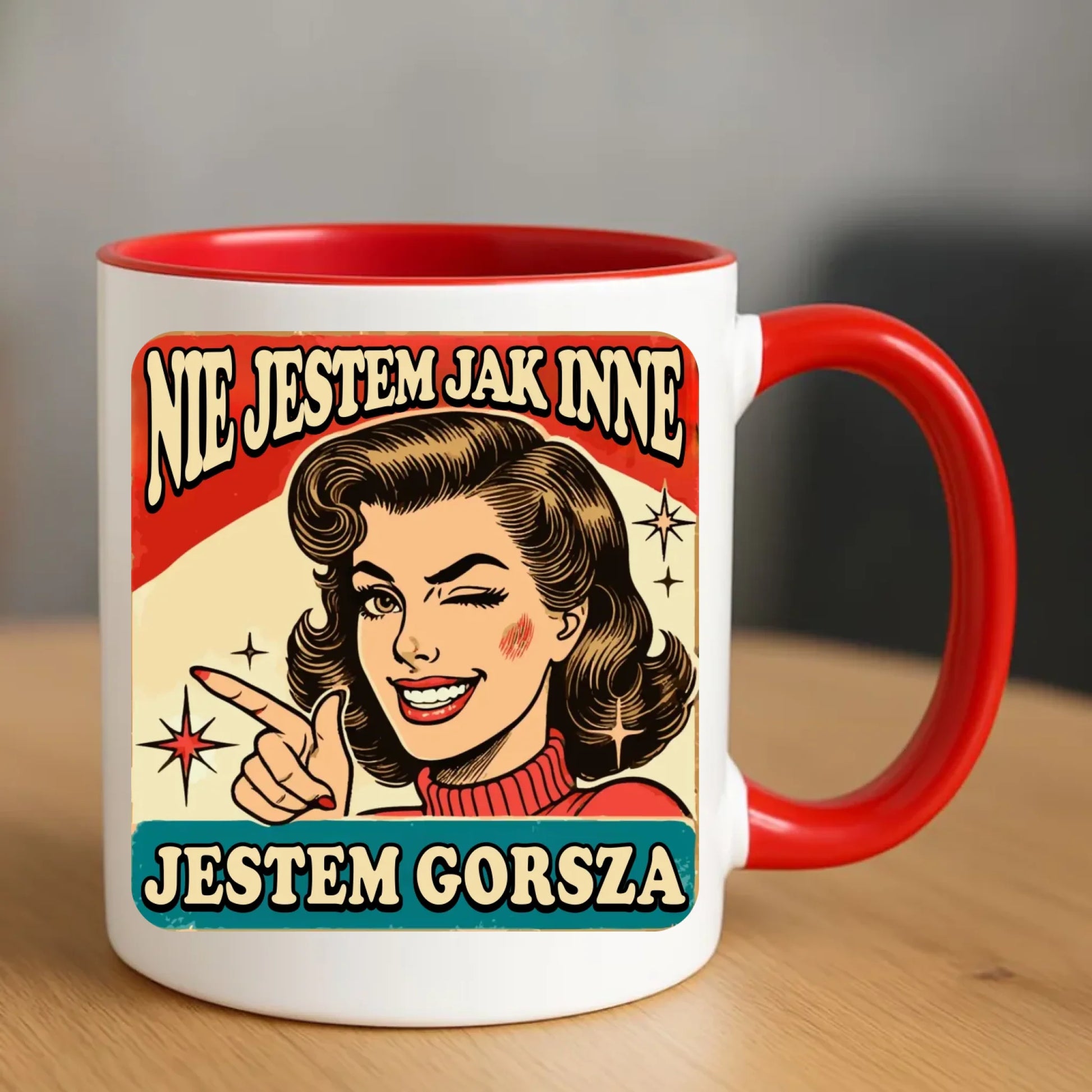 Kubek - Nie jestem jak inne, jestem gorsza - w stylu retro DZ07 - StoryCups.pl