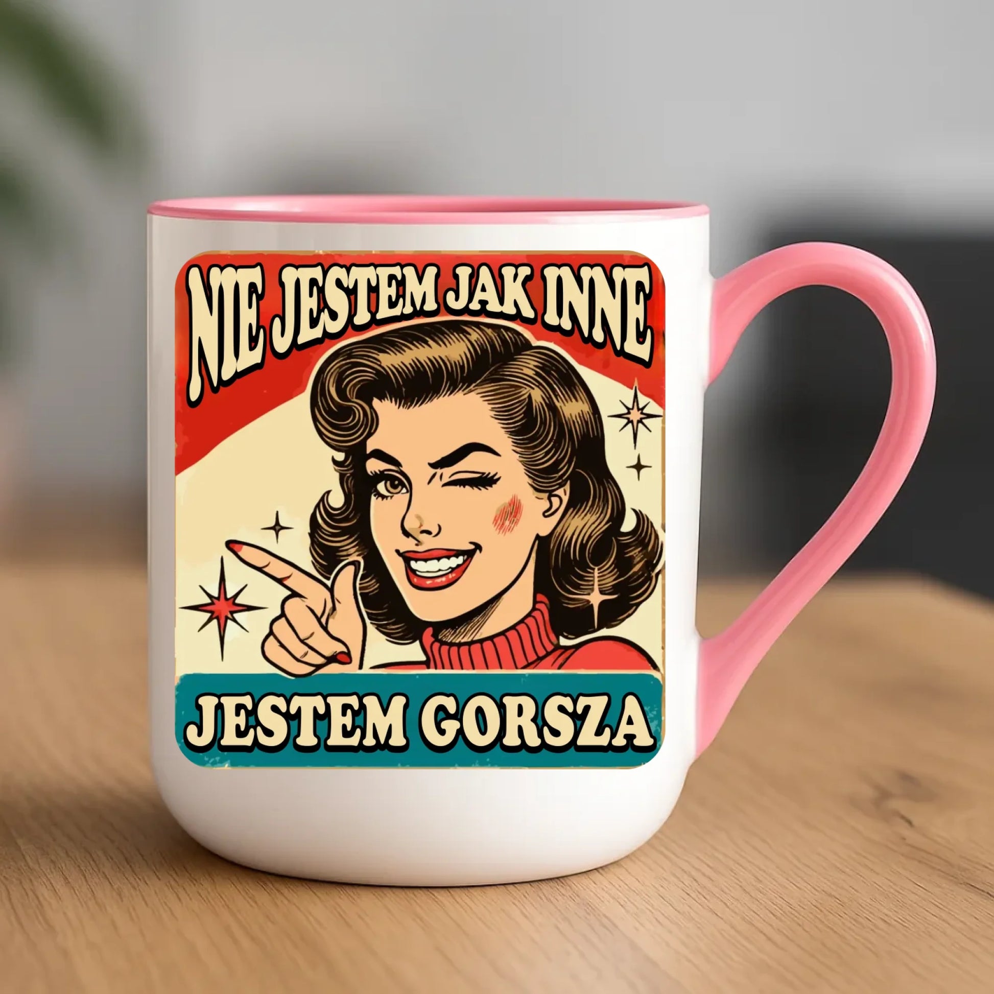 Kubek elegant - Nie jestem jak inne, jestem gorsza - w stylu retro DZ07 - StoryCups.pl