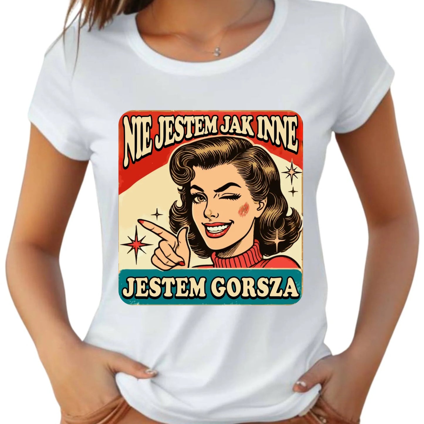 Koszulka damska - Nie jestem jak inne, jestem gorsza - w stylu retro DZ07 - StoryCups.pl