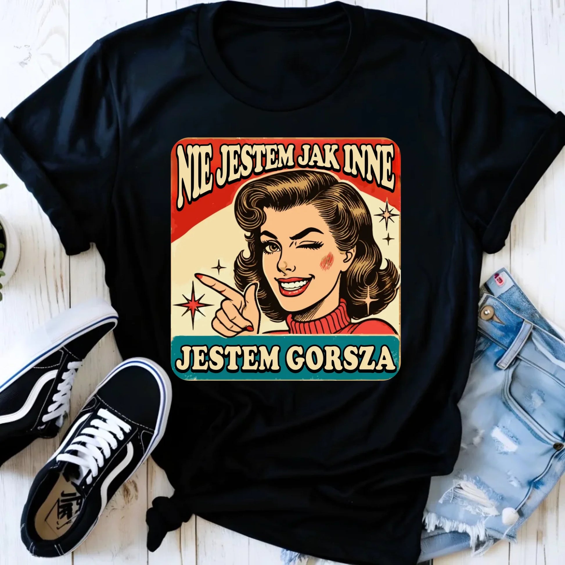 Koszulka damska - Nie jestem jak inne, jestem gorsza - w stylu retro DZ07 - StoryCups.pl