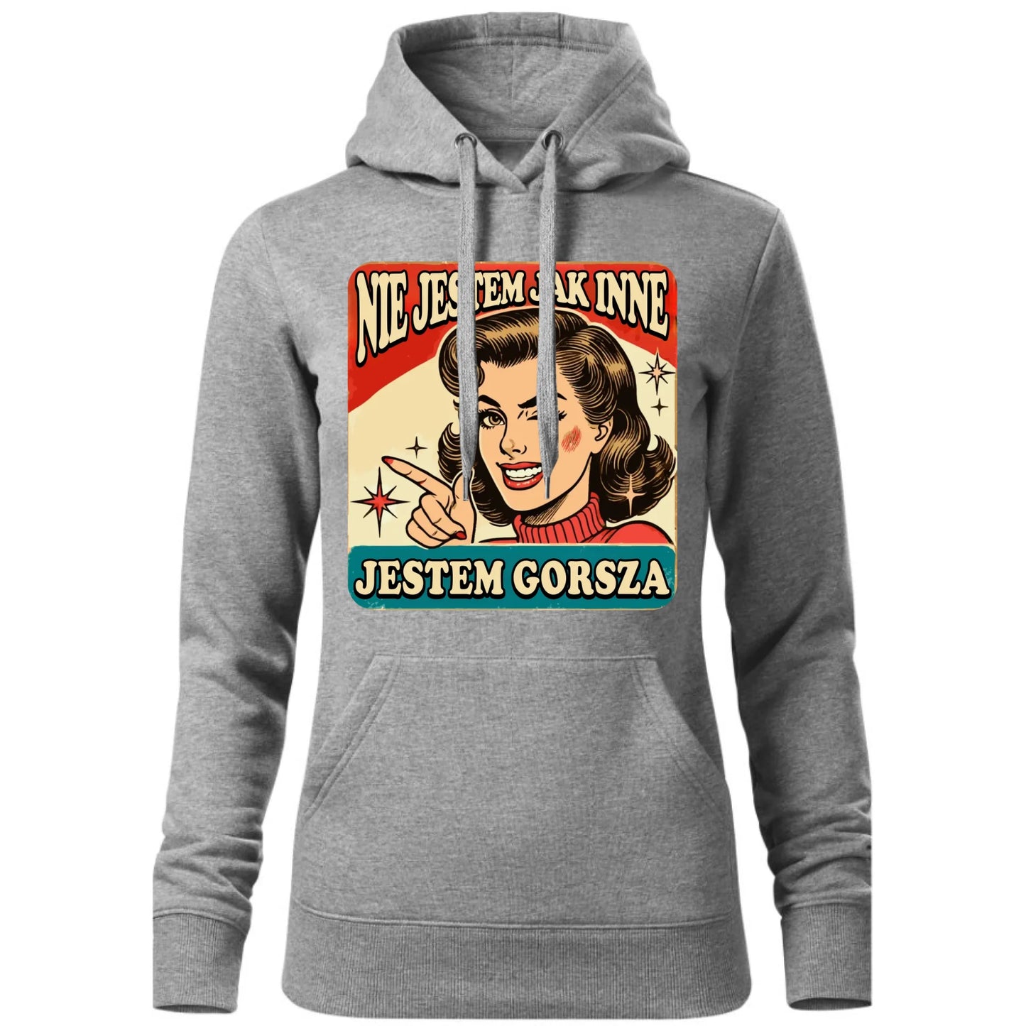 Bluza damska z kapturem - Nie jestem jak inne, jestem gorsza - w stylu retro DZ07 - StoryCups.pl