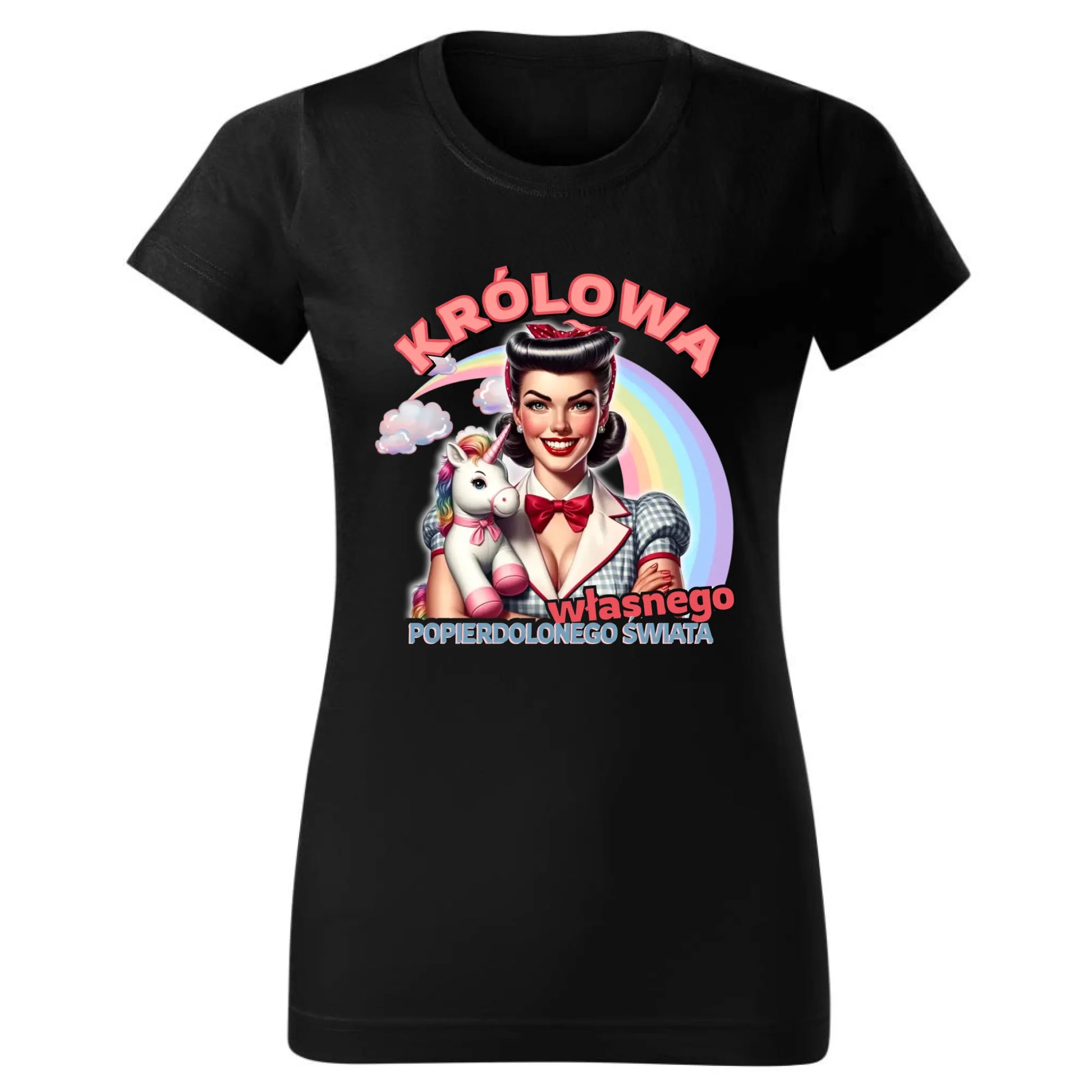 Śmieszna koszulka damska retro – Królowa własnego popierd*onego świata - bez cenzury DZ08 - StoryCups.pl
