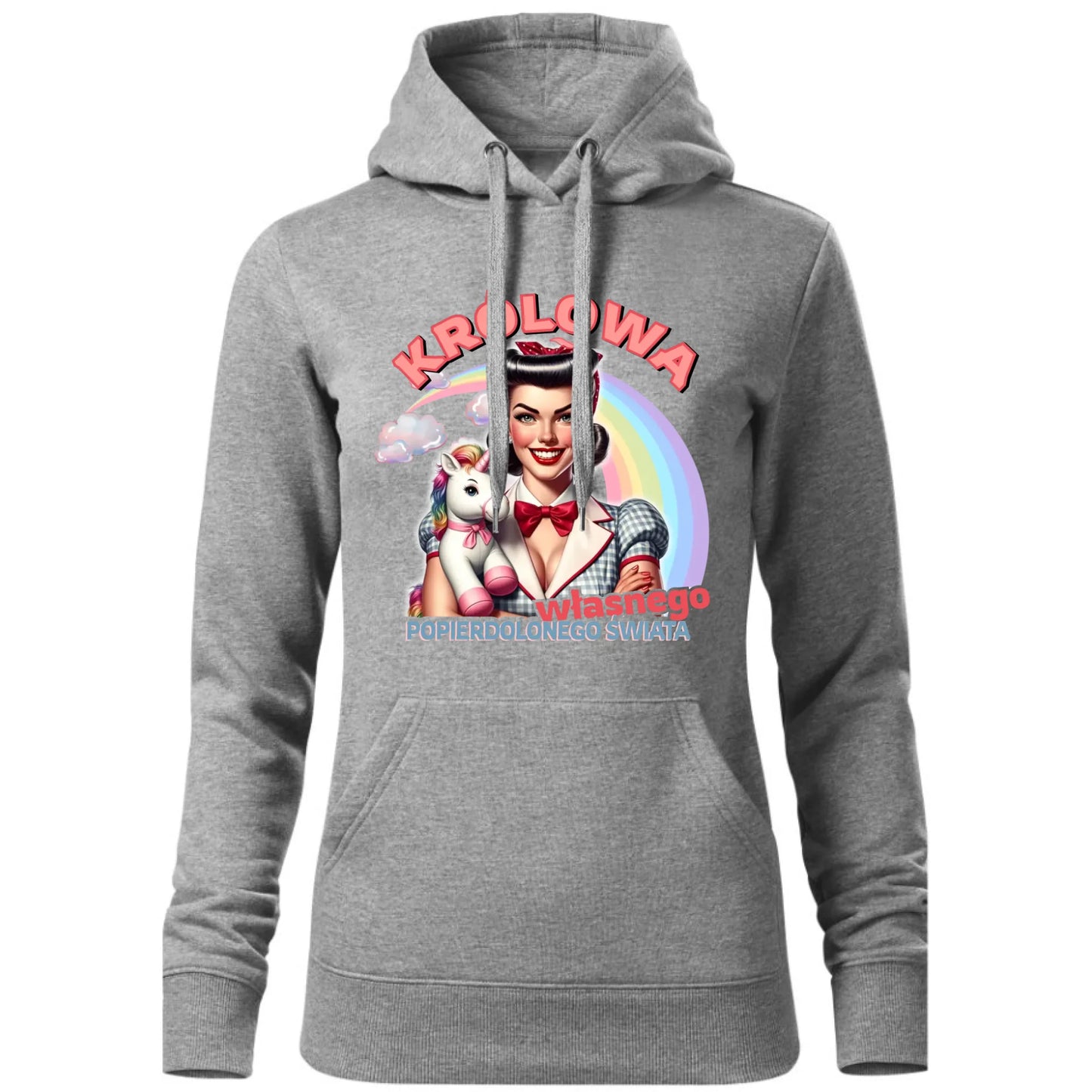 Bluza damska z kapturem retro – Królowa własnego popierd*onego świata - bez cenzury DZ08 - StoryCups.pl