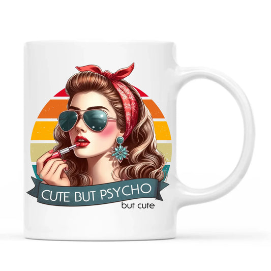Kubek – Cute but psycho - w stylu retro DZ09 - StoryCups.pl