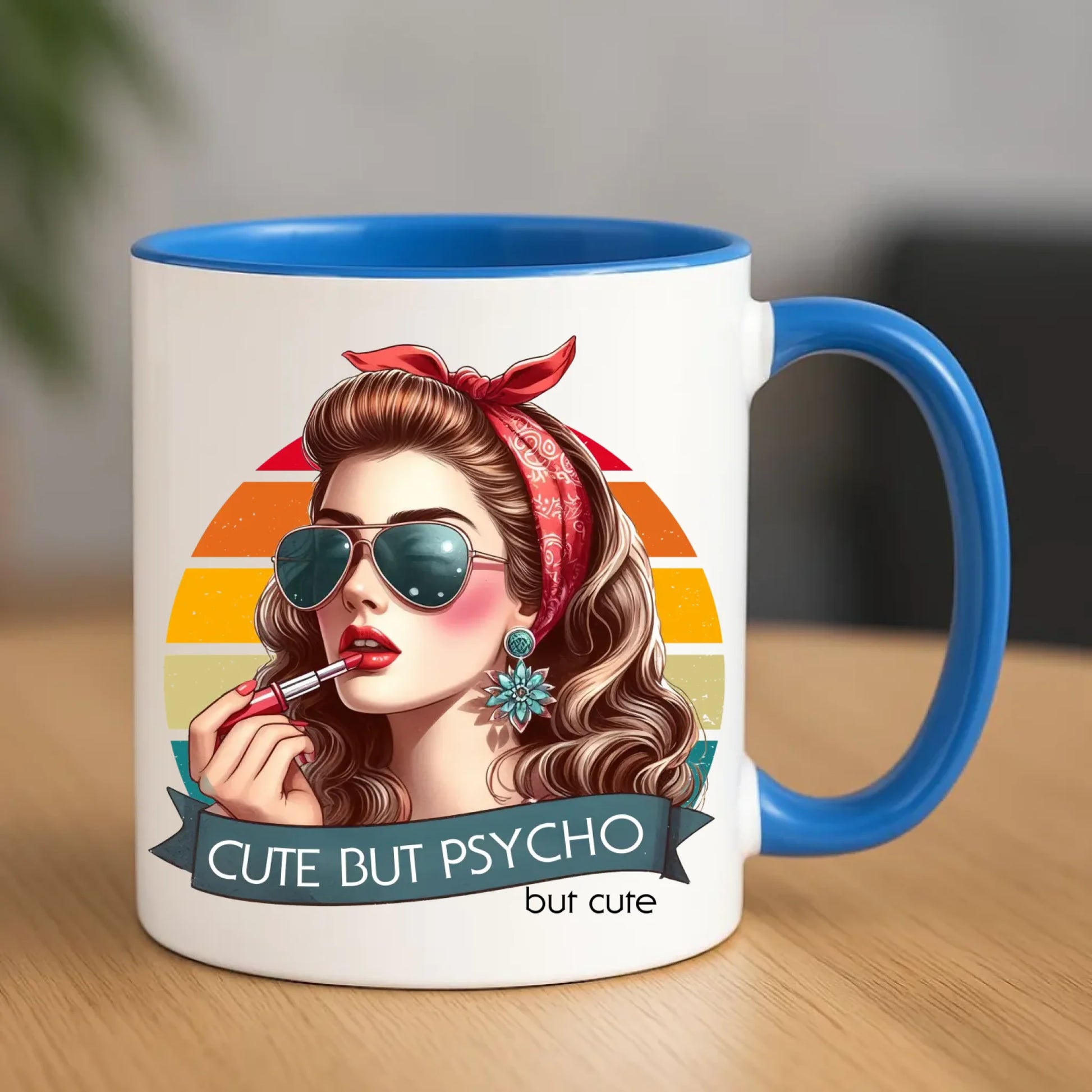 Kubek – Cute but psycho - w stylu retro DZ09 - StoryCups.pl