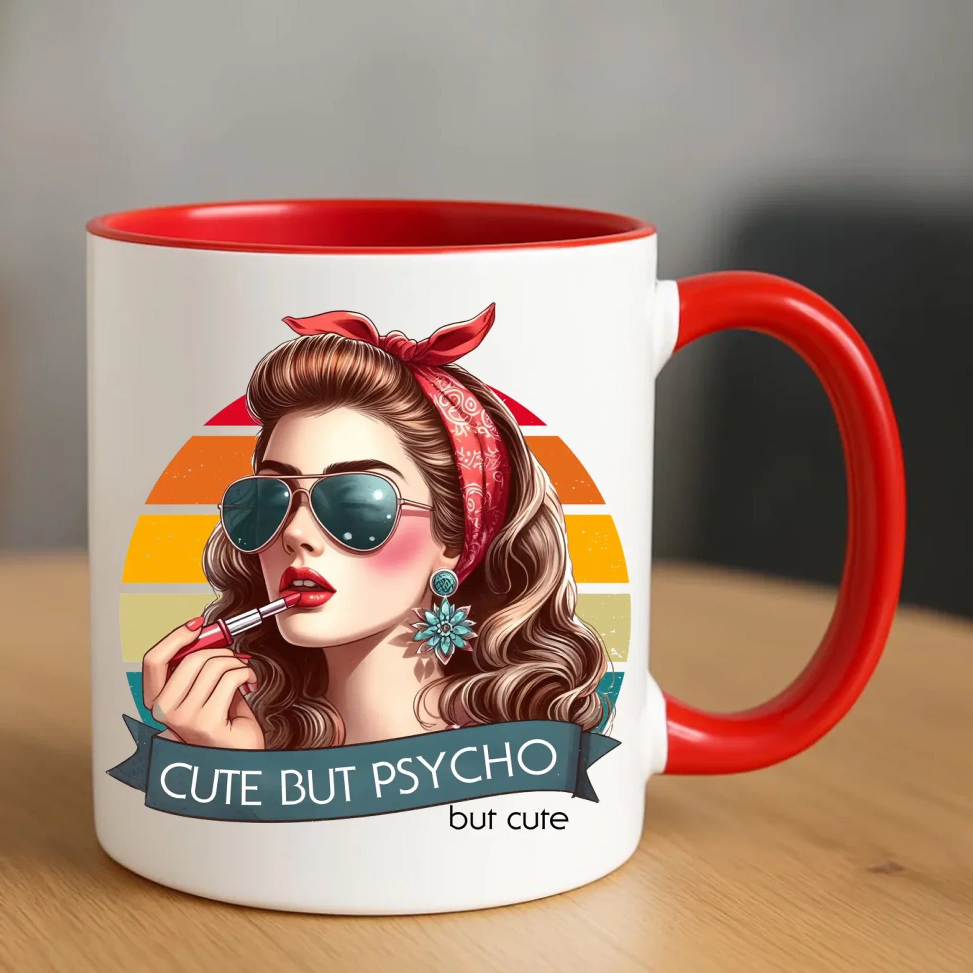 Kubek – Cute but psycho - w stylu retro DZ09 - StoryCups.pl