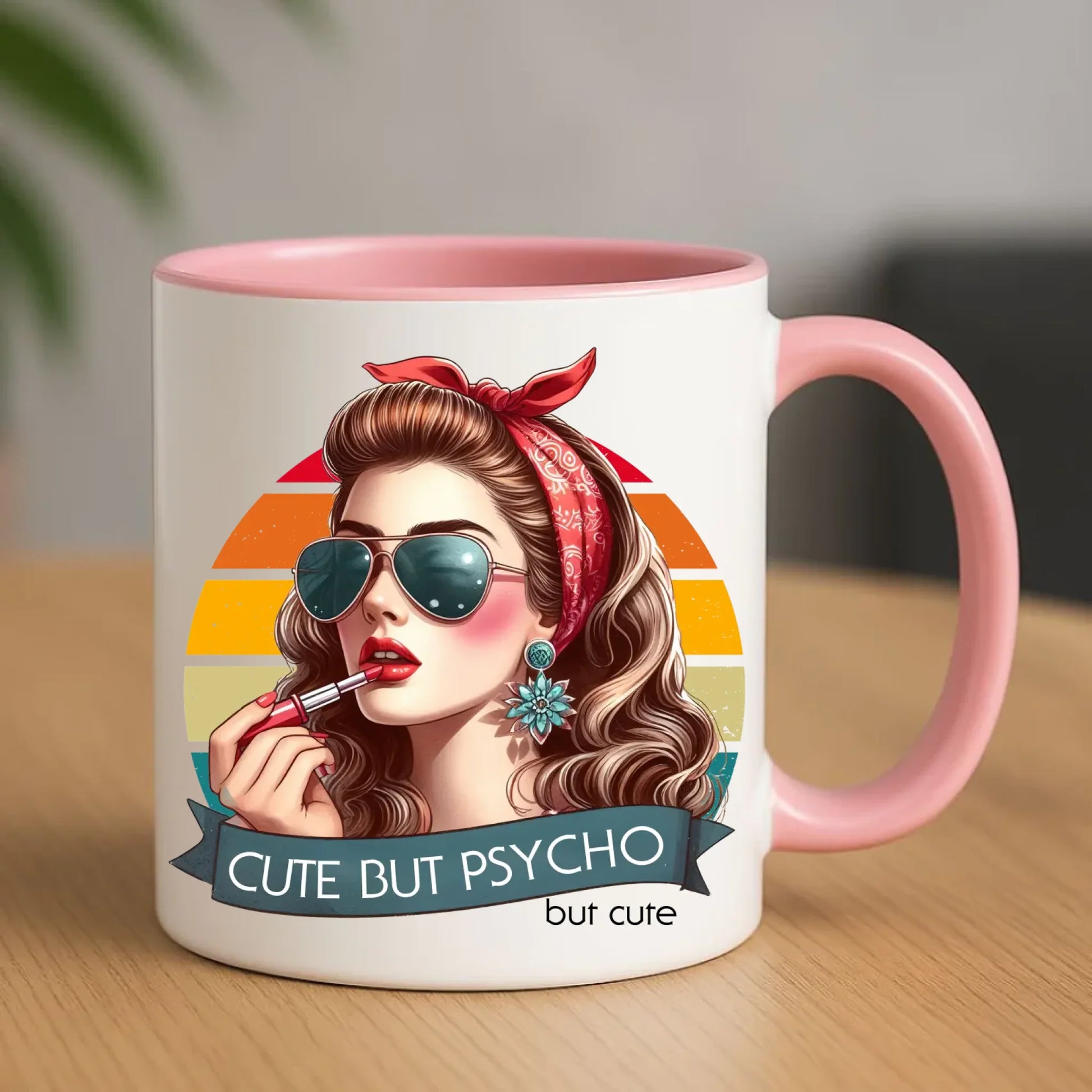 Kubek – Cute but psycho - w stylu retro DZ09 - StoryCups.pl
