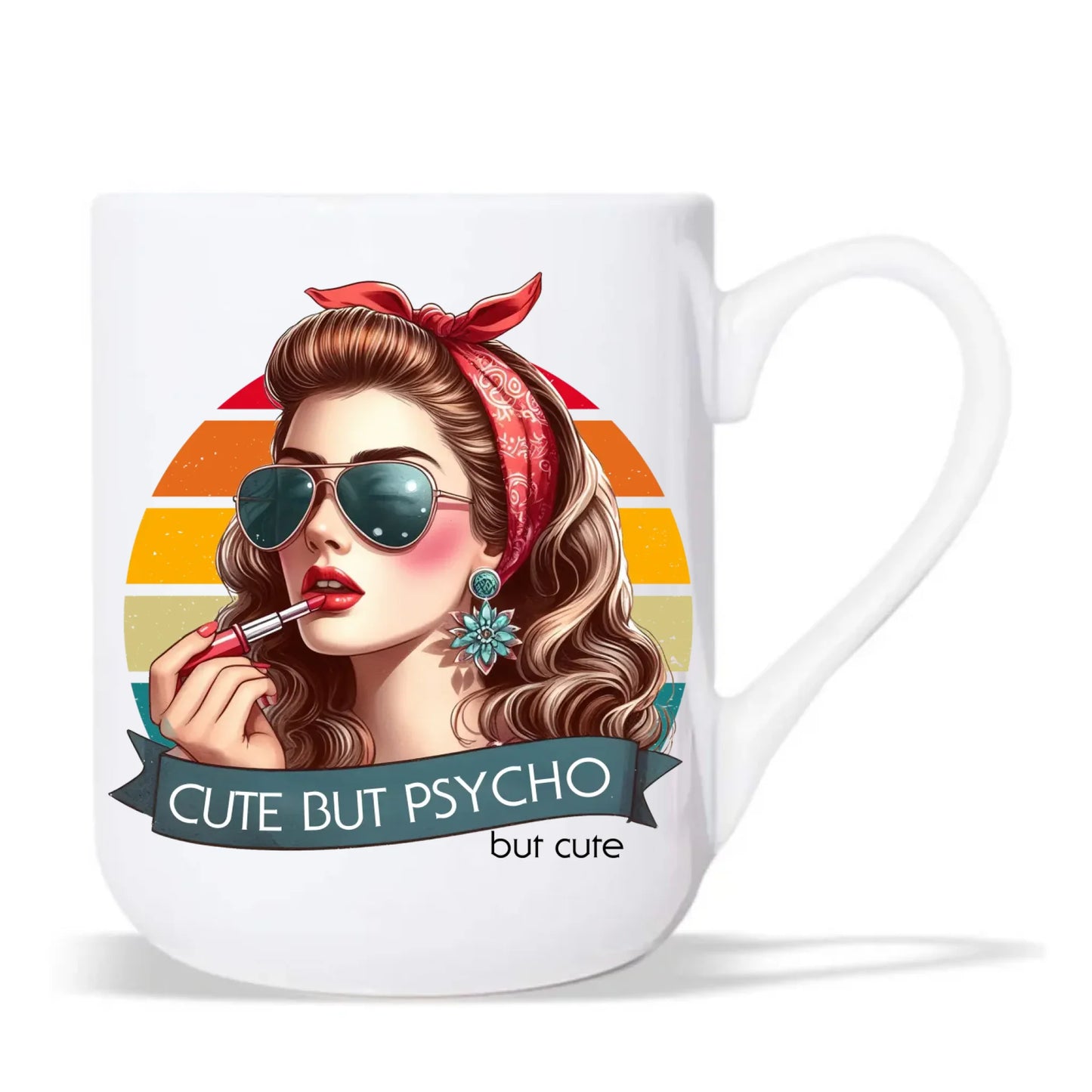 Kubek elegant – Cute but psycho - w stylu retro DZ09 - StoryCups.pl