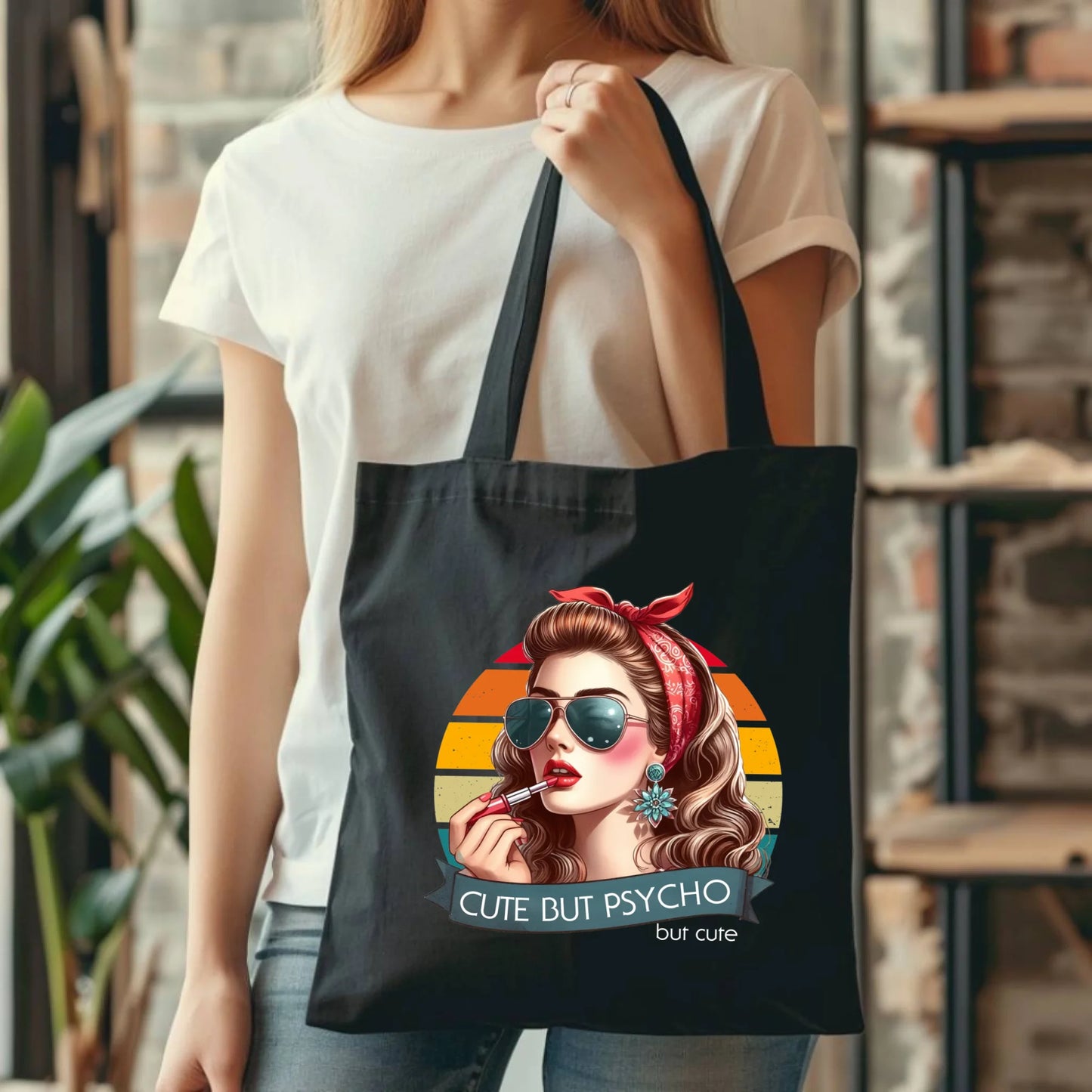 Torba – Cute but psycho - w stylu retro DZ09 - StoryCups.pl