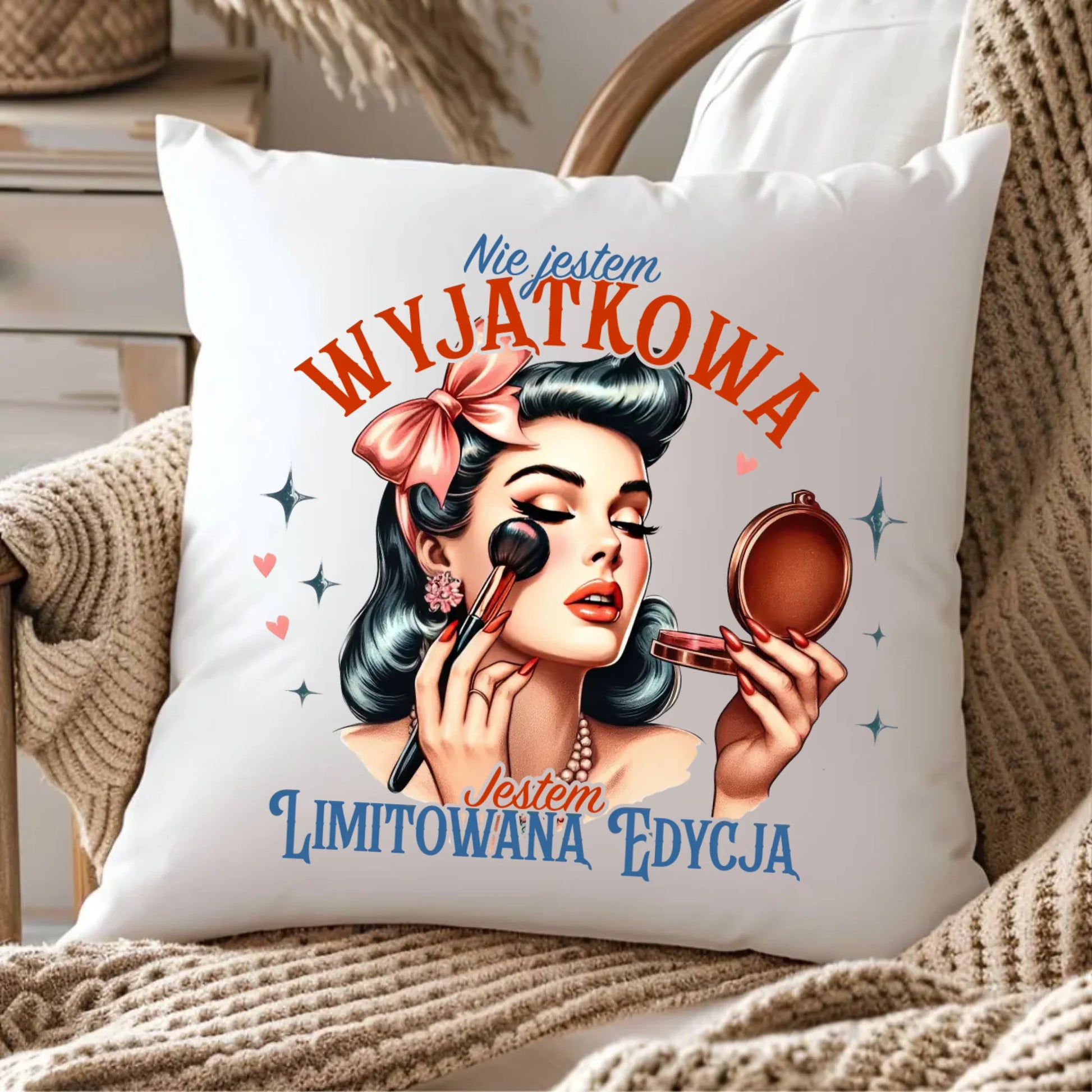 Poduszka – Nie jestem wyjątkowa, jestem limitowaną edycją - retro DZ10 - StoryCups.pl