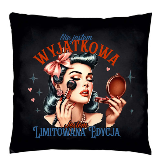 Poduszka dekoracyjna – Nie jestem wyjątkowa, jestem limitowaną edycją - retro DZ10 - StoryCups.pl