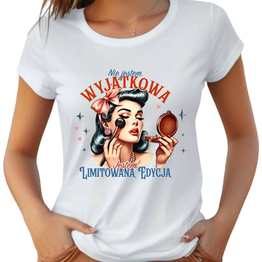 Koszulka damska – Nie jestem wyjątkowa, jestem limitowaną edycją - retro DZ10 - StoryCups.pl