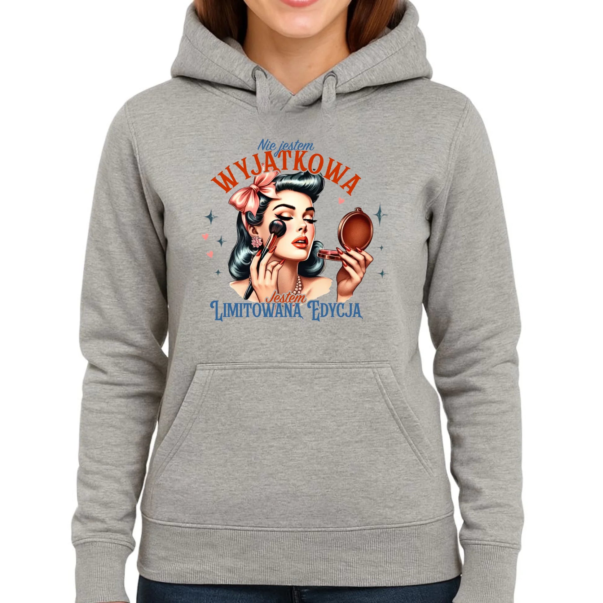 Bluza damska z kapturem – Nie jestem wyjątkowa, jestem limitowaną edycją - retro DZ10 - StoryCups.pl