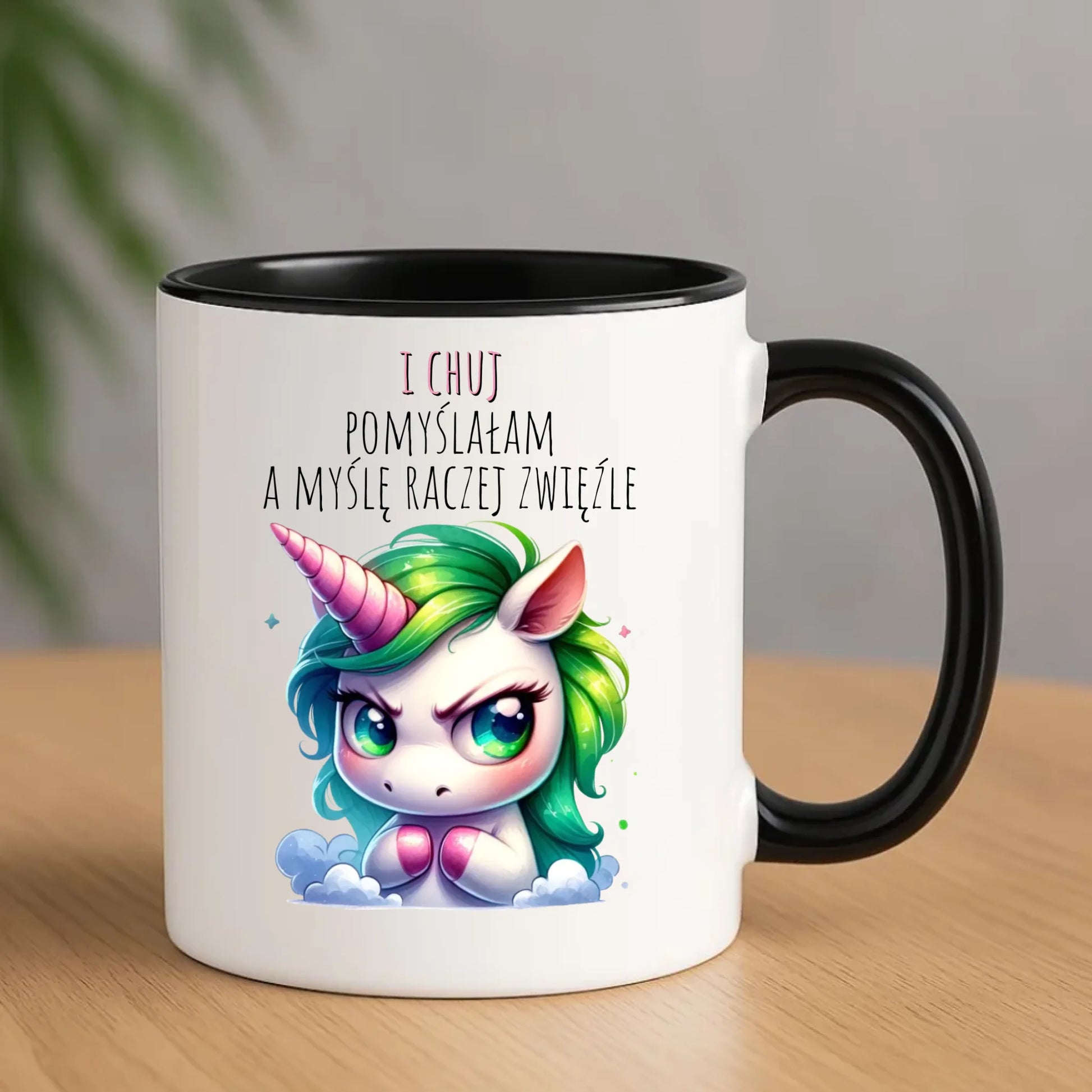 Śmieszny kubek z jednorożcem – I ch*j pomyślałam – bez cenzury DZ12 - StoryCups.pl
