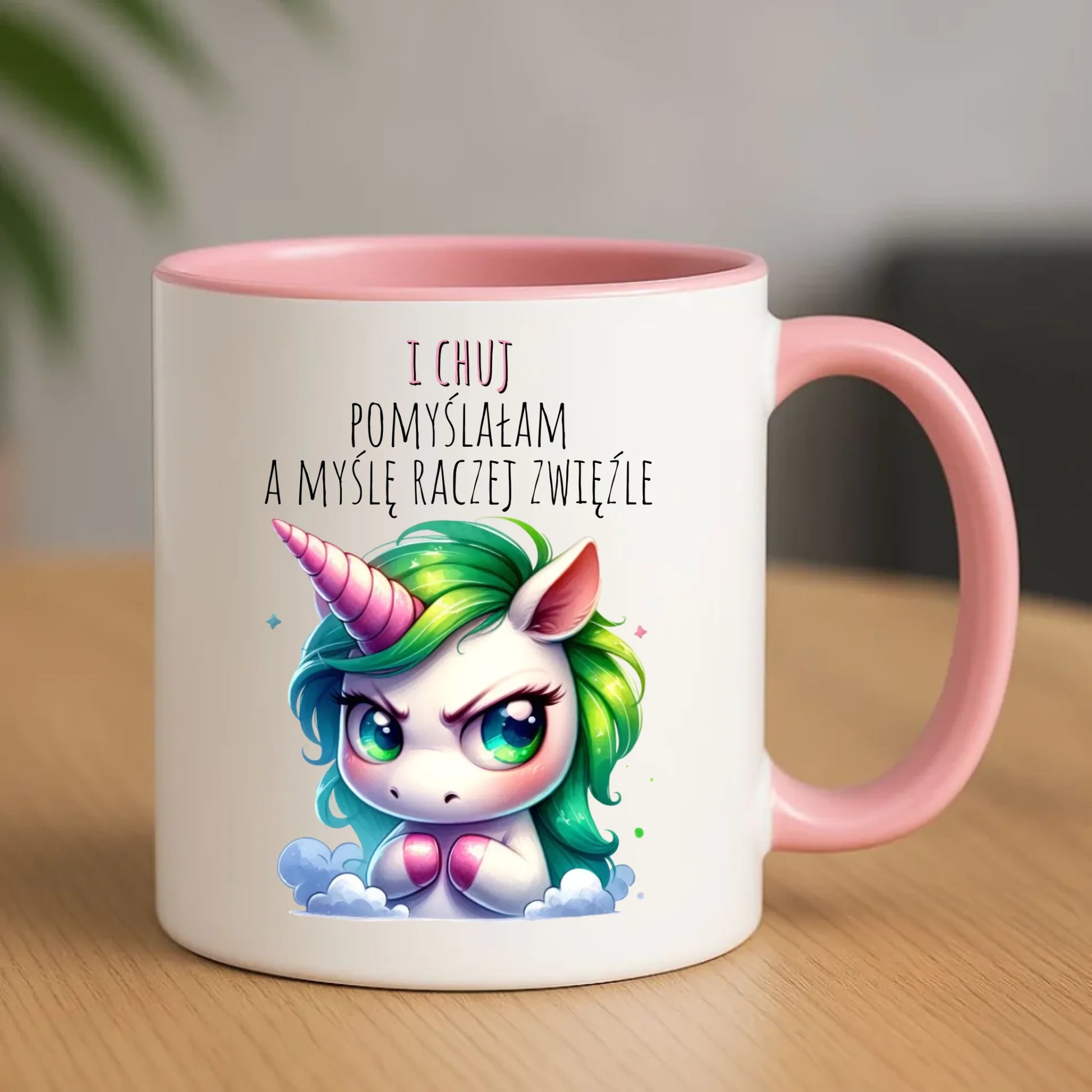 Śmieszny kubek z jednorożcem – I ch*j pomyślałam – bez cenzury DZ12 - StoryCups.pl