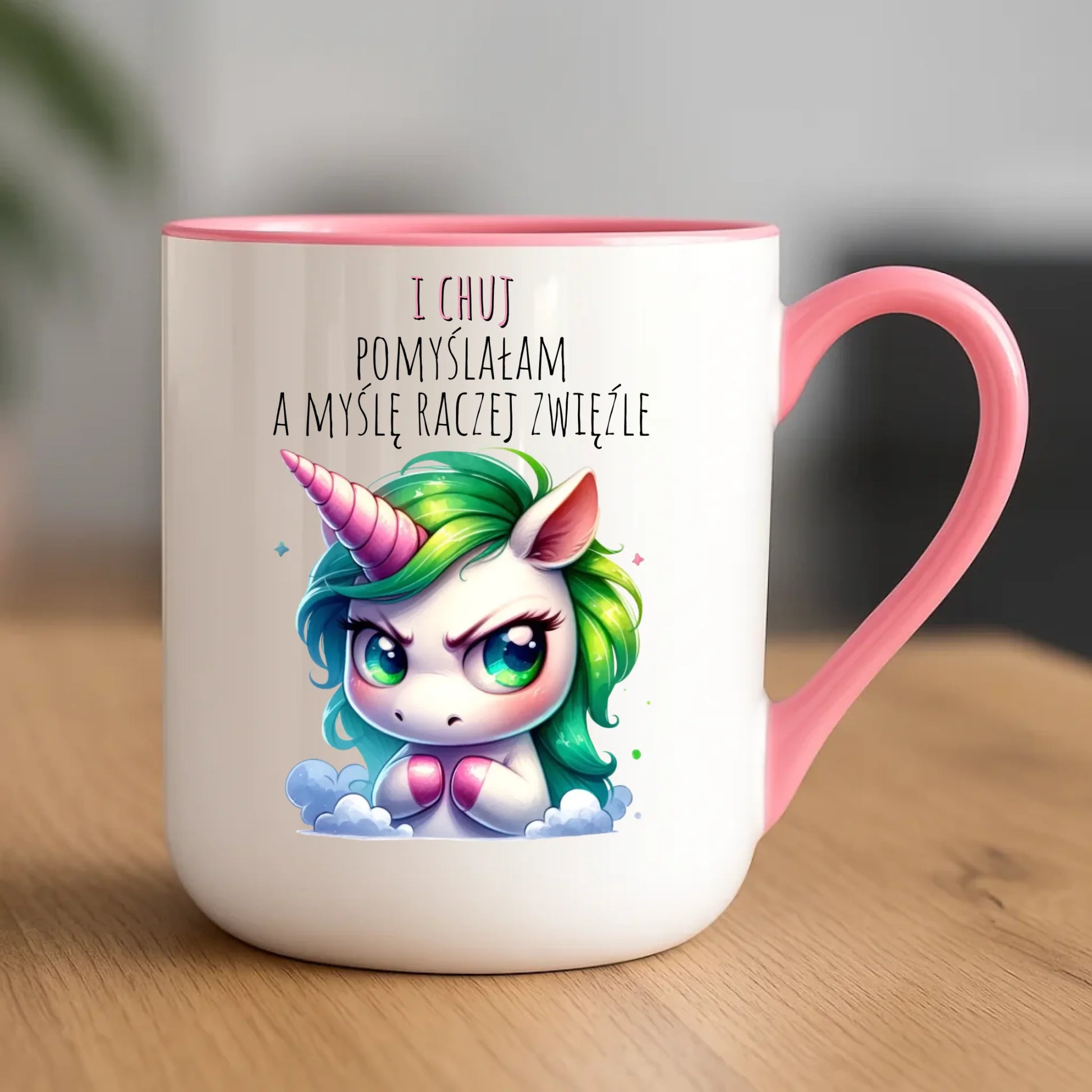 Kubek elegant z jednorożcem – I ch*j pomyślałam – bez cenzury DZ12 - StoryCups.pl