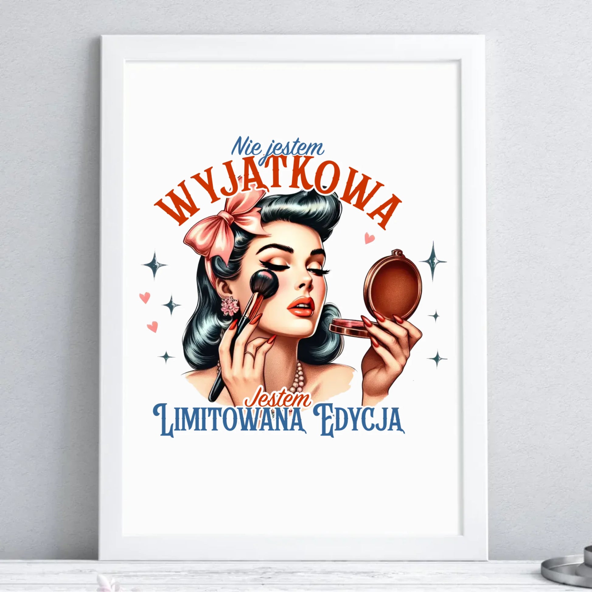 Plakat w ramie – Nie jestem wyjątkowa, jestem limitowaną edycją - retro DZ10 - StoryCups.pl