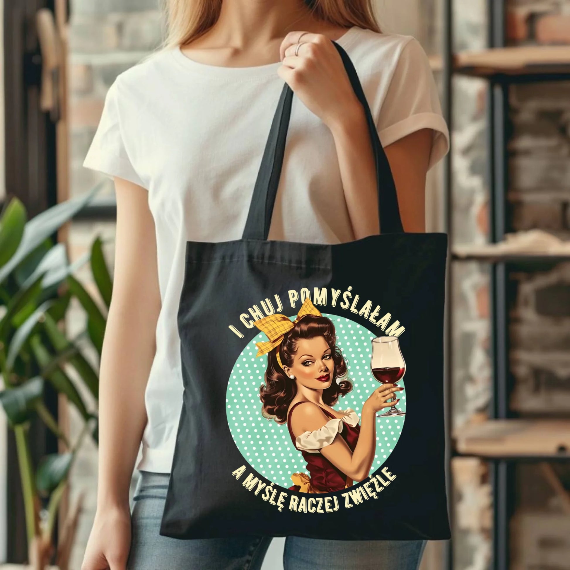 Torba retro - I ch*j pomyślałam, a myślę raczej zwięźle - bez cenzury DZ13 - StoryCups.pl