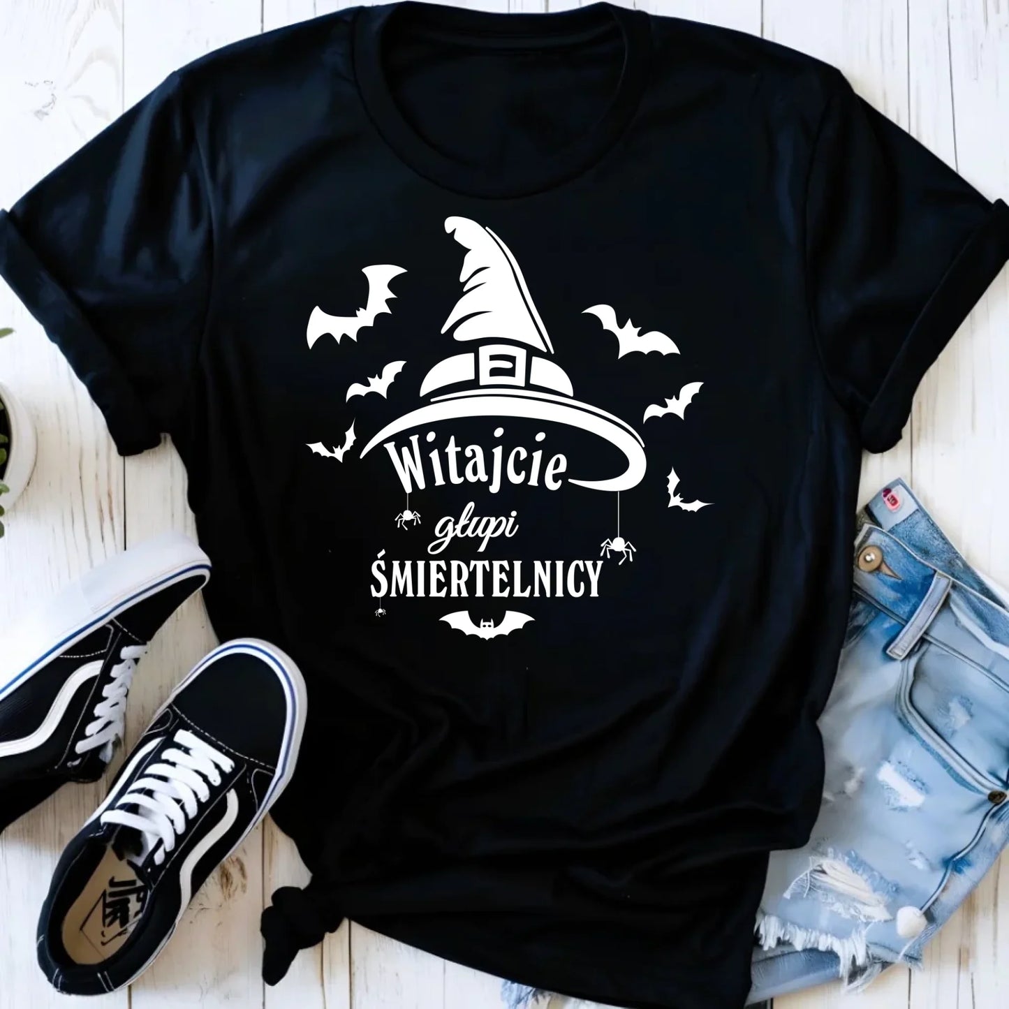 Koszulka damska na Halloween - Witajcie głupi śmiertelnicy HL23