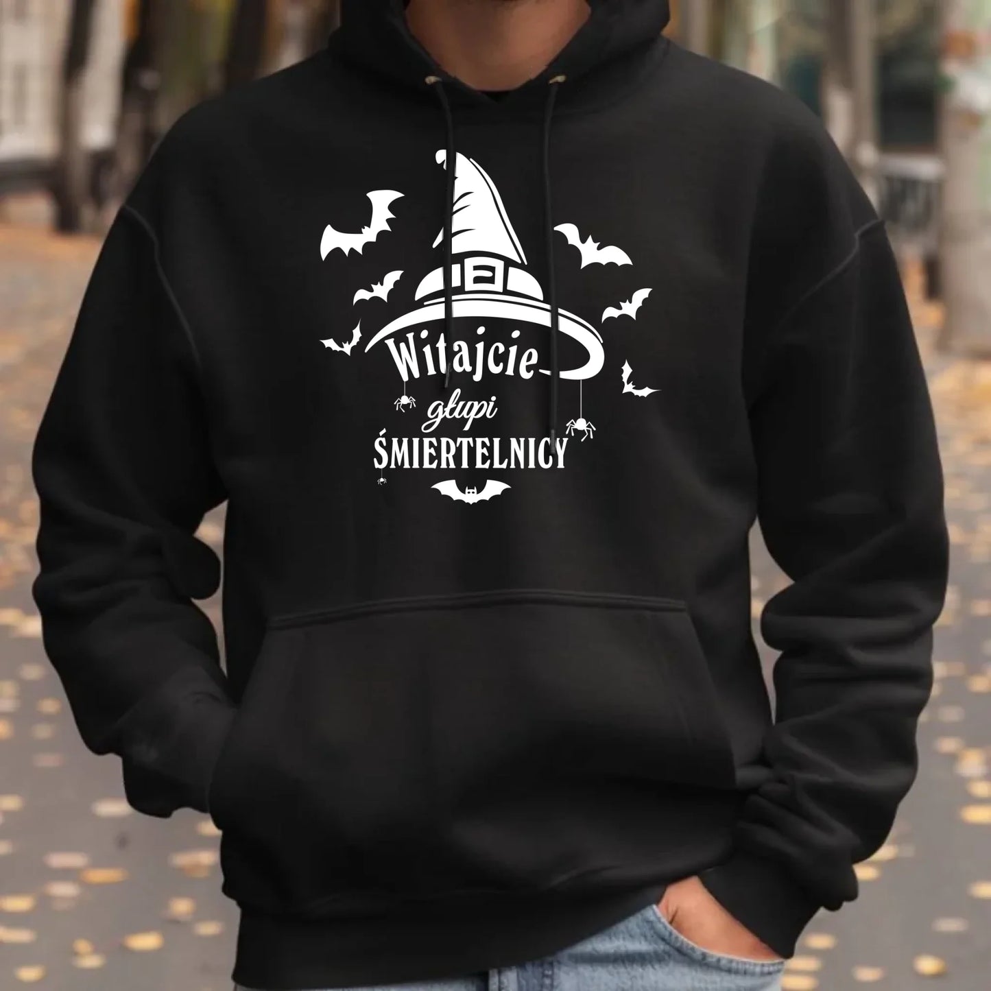 Bluza męska z kapturem na Halloween - Witajcie głupi śmiertelnicy HL23