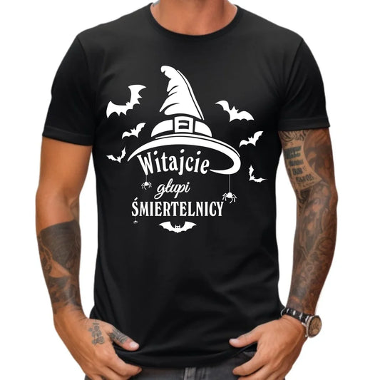 Koszulka męska na Halloween - Witajcie głupi śmiertelnicy HL23 - StoryCups.pl