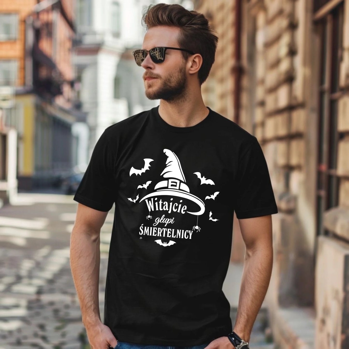 Koszulka męska na Halloween - Witajcie głupi śmiertelnicy HL23 - StoryCups.pl