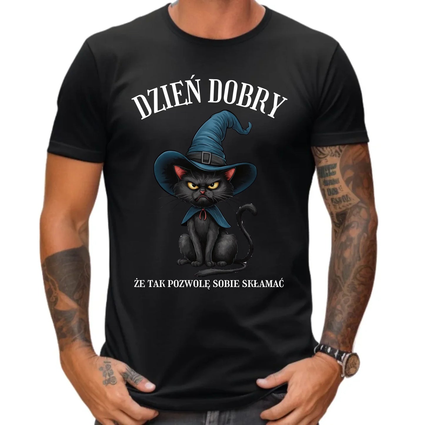Koszulka męska halloweenowa - Dzień dobry, że tak pozwolę sobie skłamać HL27 - StoryCups.pl