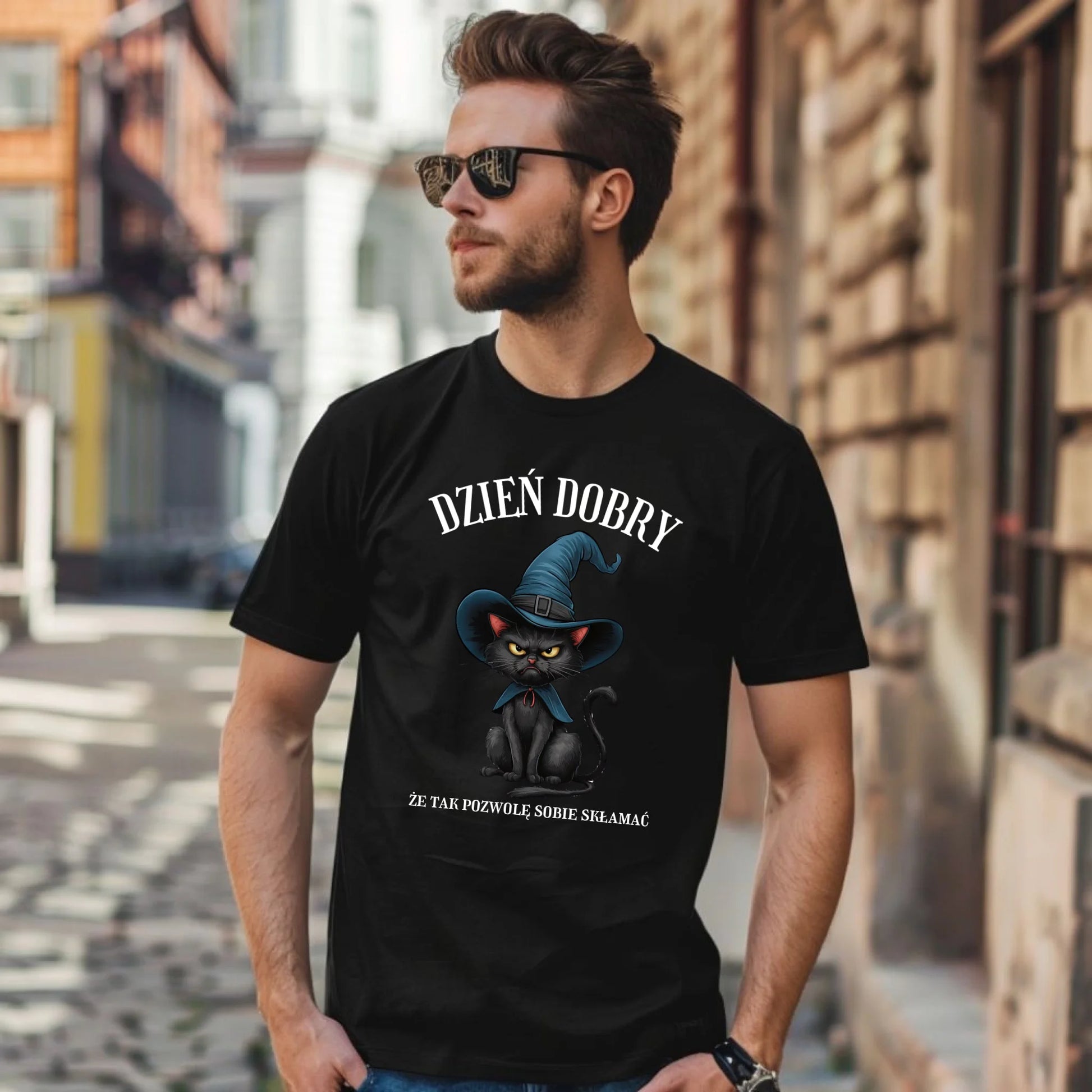 Koszulka męska halloweenowa - Dzień dobry, że tak pozwolę sobie skłamać HL27 - StoryCups.pl