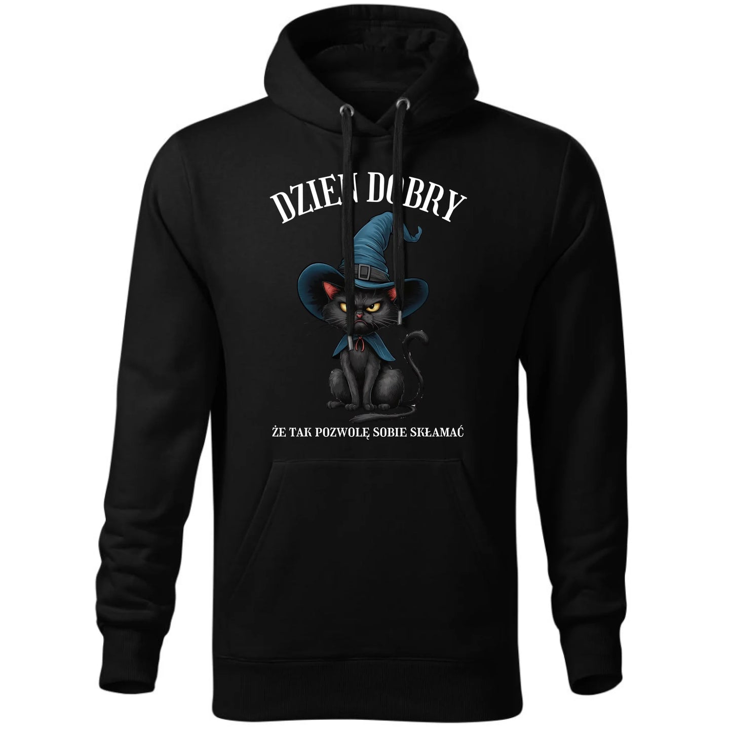 Bluza męska z kapturem halloweenowa - Dzień dobry, że tak pozwolę sobie skłamać HL27 - StoryCups.pl
