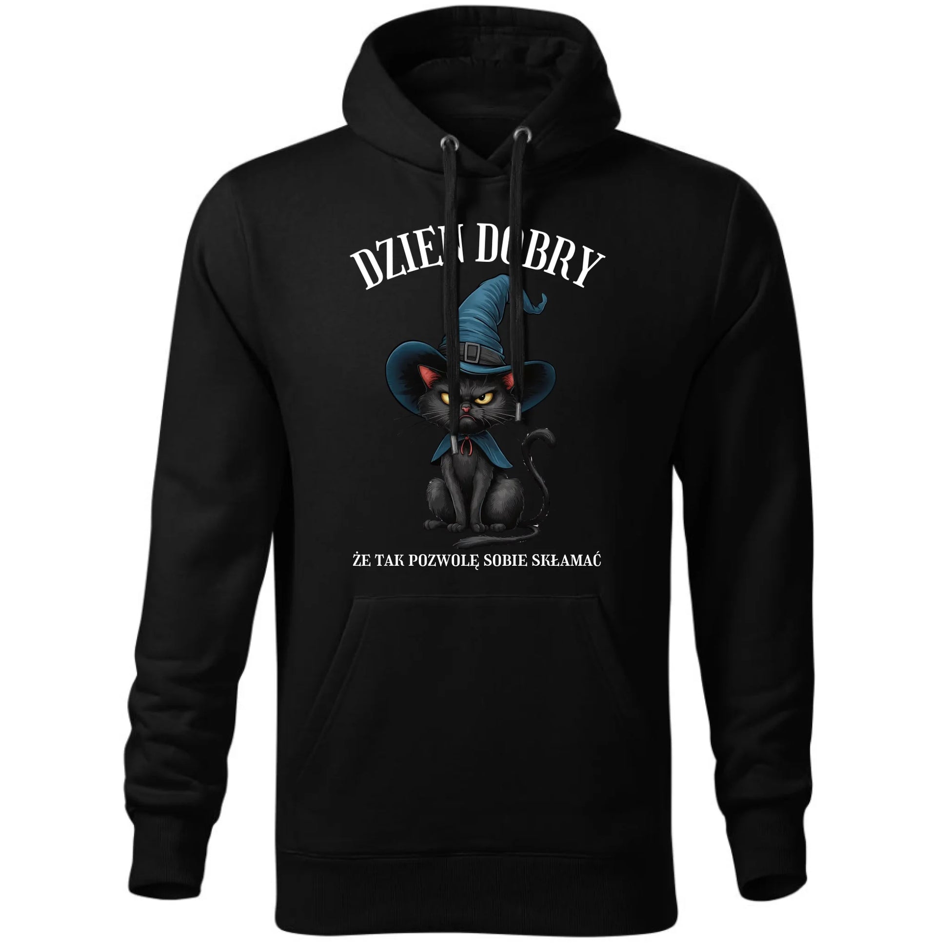 Bluza męska z kapturem halloweenowa - Dzień dobry, że tak pozwolę sobie skłamać HL27 - StoryCups.pl