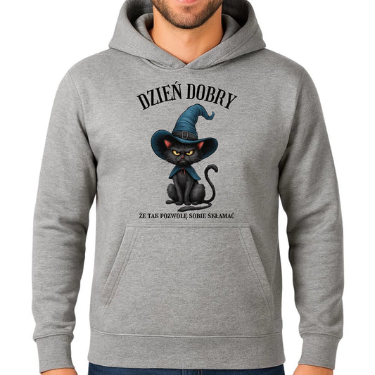 Bluza męska z kapturem halloweenowa - Dzień dobry, że tak pozwolę sobie skłamać HL27