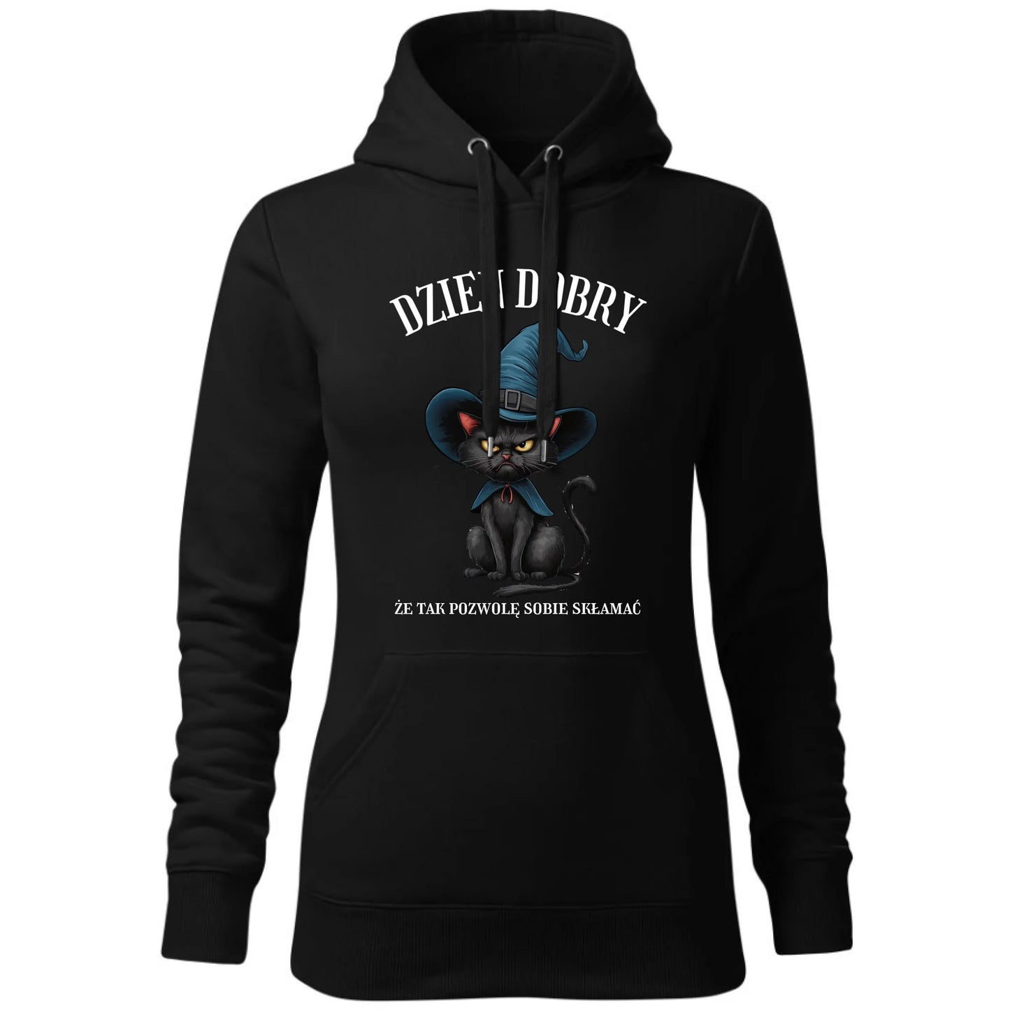 Bluza damska z kapturem halloweenowa - Dzień dobry, że tak pozwolę sobie skłamać HL27