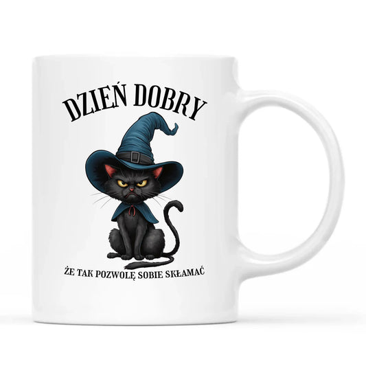 Kubek halloweenowy - Dzień dobry, że tak pozwolę sobie skłamać HL27 - StoryCups.pl