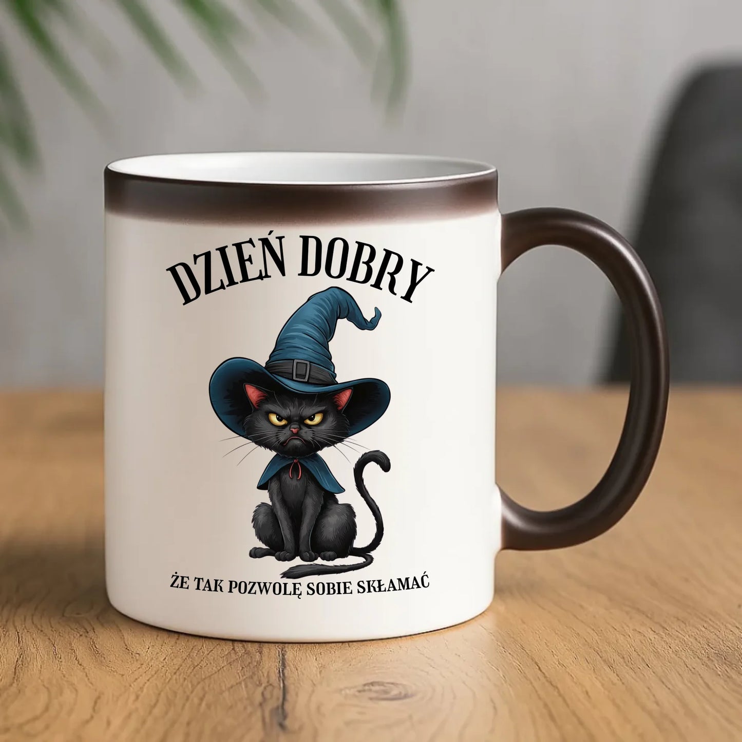 Kubek magiczny na Halloween - Kot Czarownicy - Dzień dobry, że tak skłamię HL27