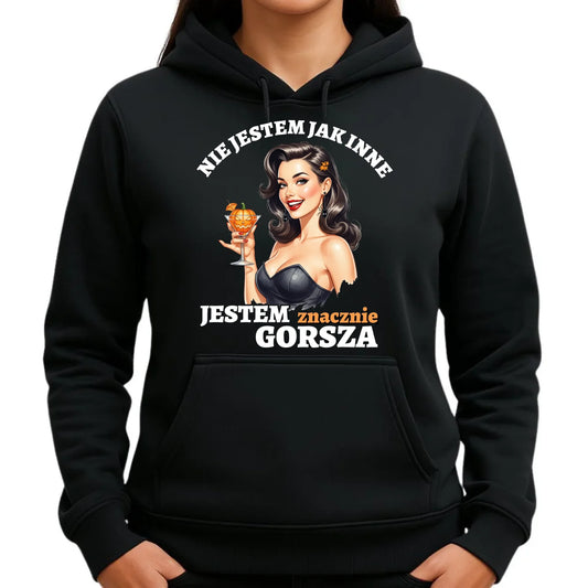 Bluza damska z kapturem halloweenowa - Nie jestem jak inne HL24