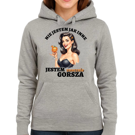 Bluza damska z kapturem halloweenowa - Nie jestem jak inne HL24