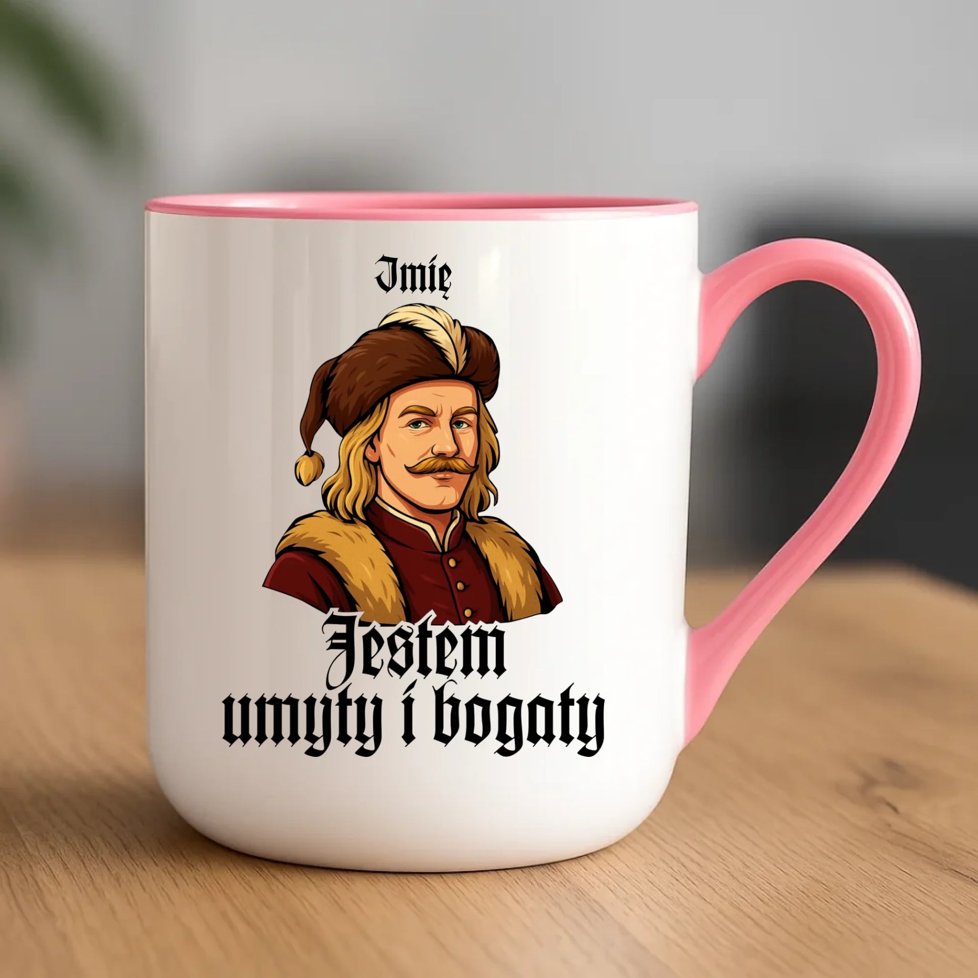 Kubek elegant - Jestem umyty i bogaty - dla fanów serialu 1670 - personalizowany H60 - StoryCups.pl
