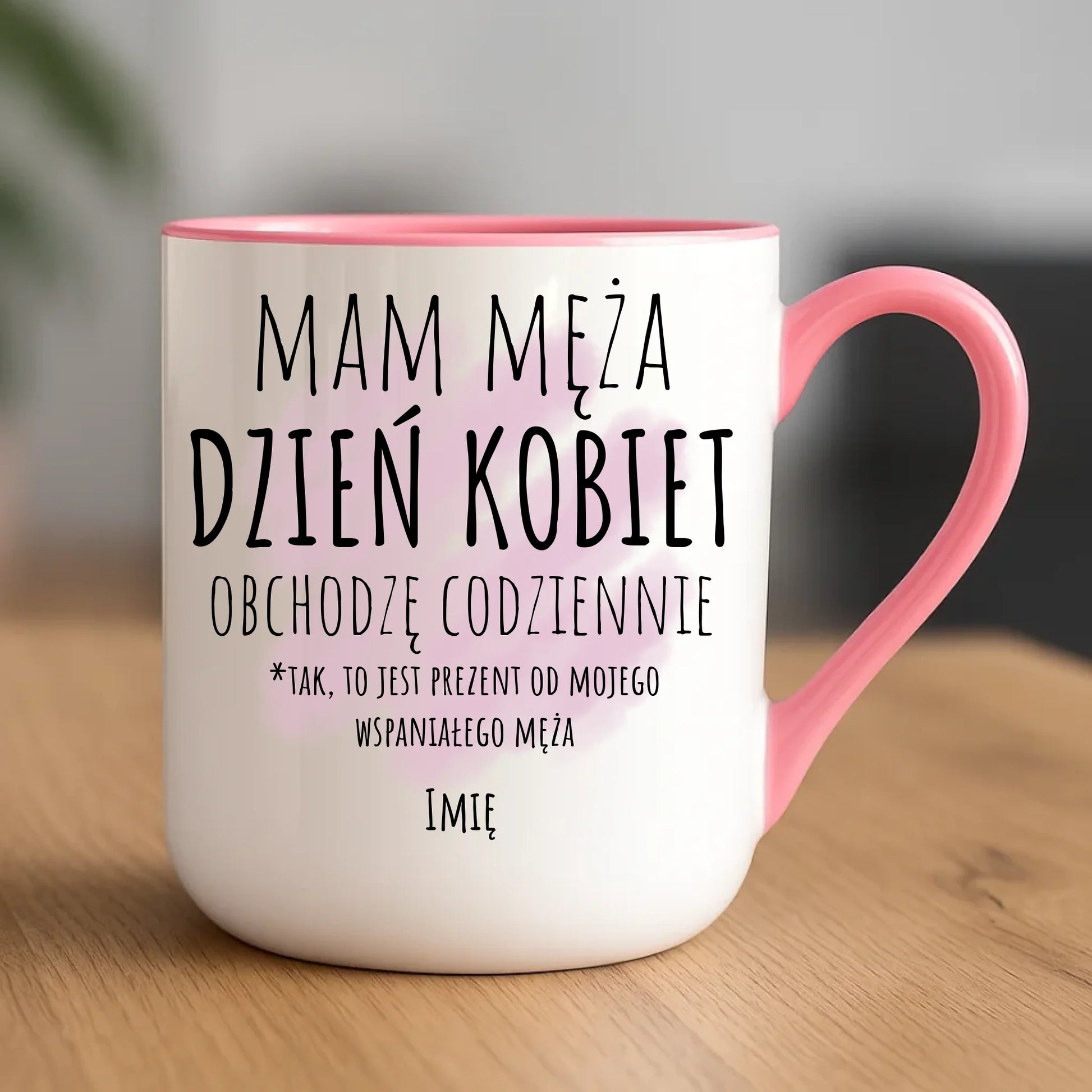 Kubek elegant - prezent dla żony - Mam męża Dzień Kobiet obchodzę codziennie - personalizowany Ż01 - StoryCups.pl
