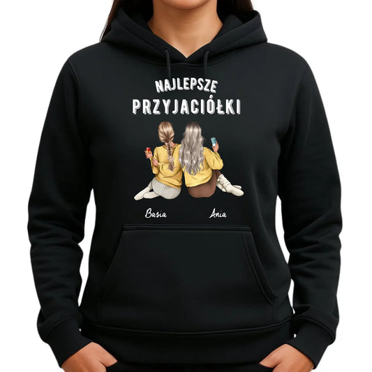 Bluza damska z kapturem - prezent dla przyjaciółek - Najlepsze przyjaciółki 2-4 osób - personalizowana PR01 - StoryCups.pl