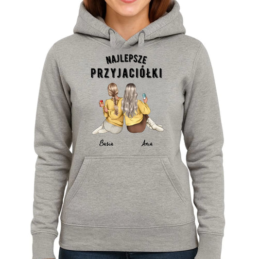 Bluza damska z kapturem - prezent dla przyjaciółek - Najlepsze przyjaciółki 2-4 osób - personalizowana PR01 - StoryCups.pl