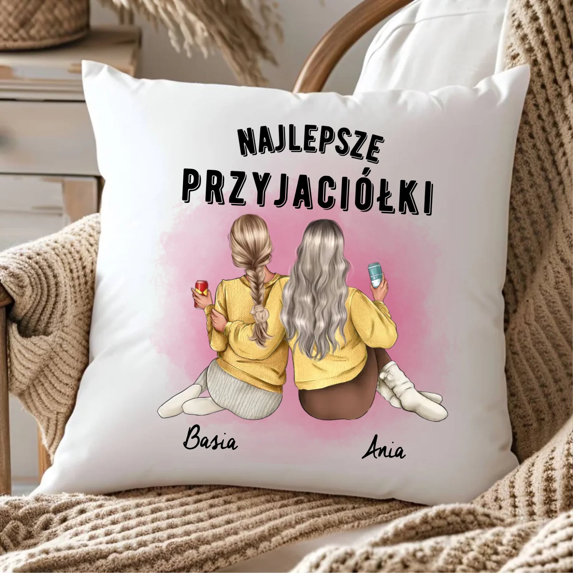 Poduszka - prezent dla przyjaciółek - Najlepsze przyjaciółki 2-4 osób - personalizowana PR01 - StoryCups.pl