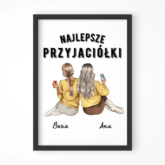 Plakat w ramie - prezent dla przyjaciółek - Najlepsze przyjaciółki 2-4 osób - personalizowany PR01 - StoryCups.pl