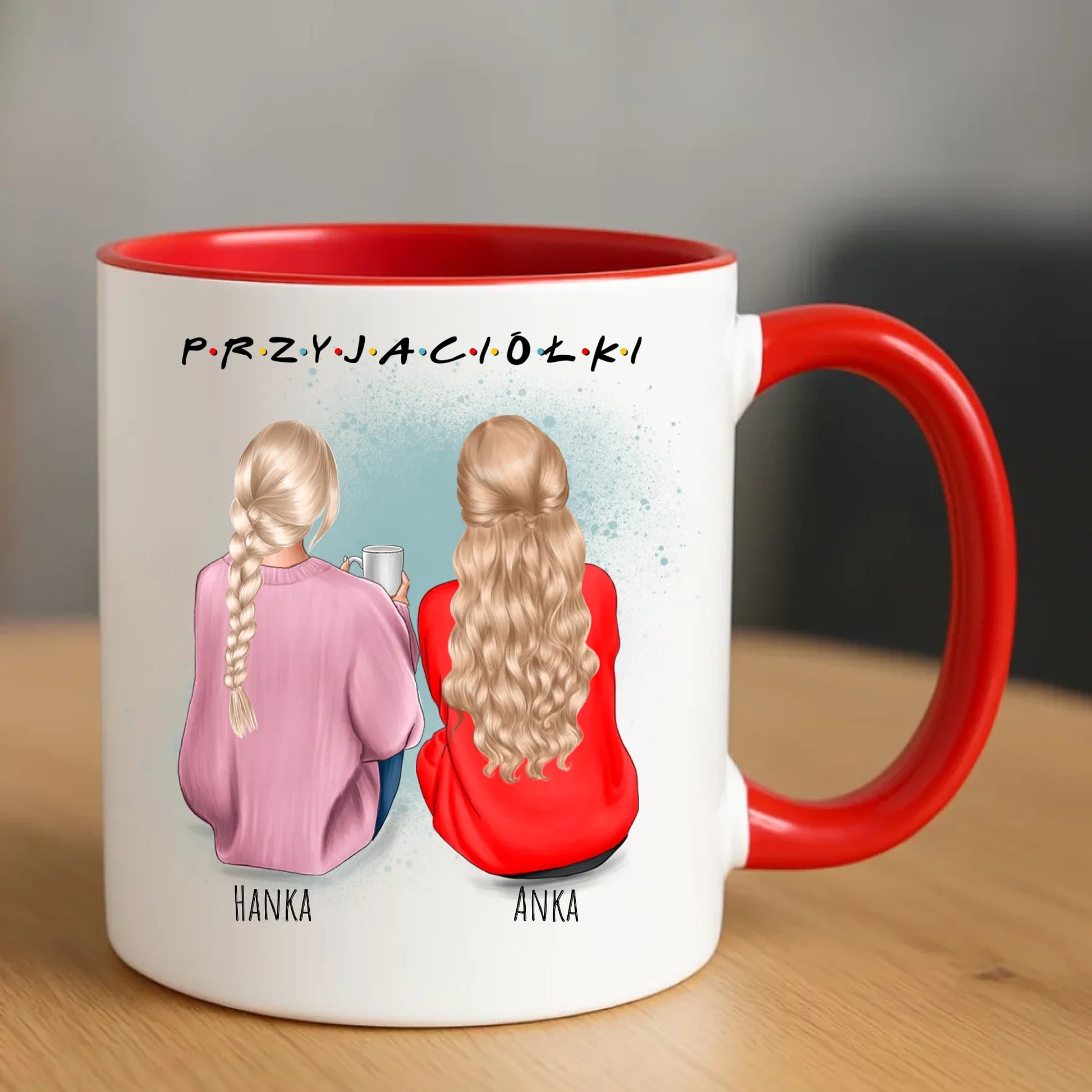 Kubek - prezent dla przyjaciółki - personalizowane postacie 2-4 osoby PR02 - StoryCups.pl