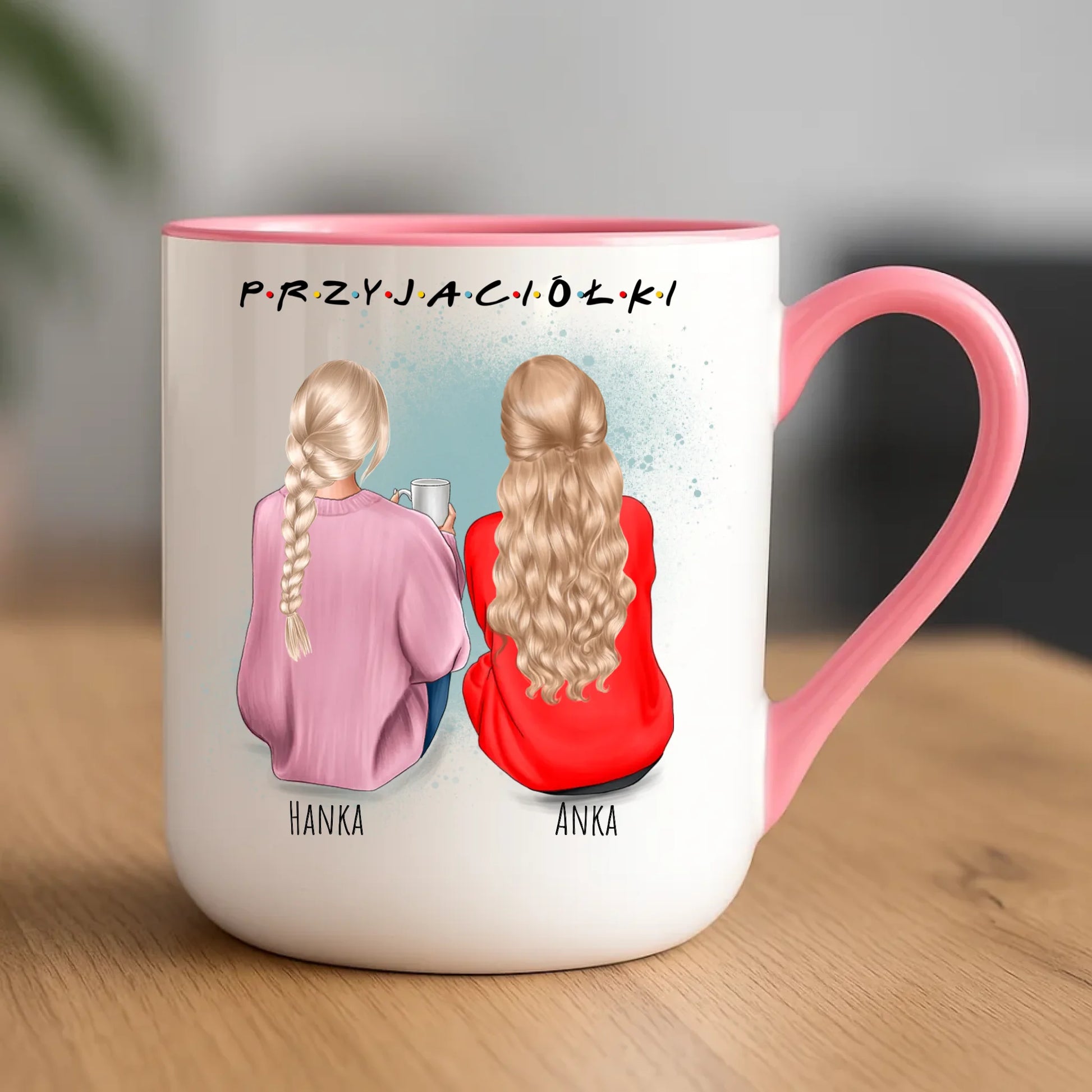 Kubek elegant - prezent dla przyjaciółki - personalizowane postacie 2-4 osoby PR02 - StoryCups.pl